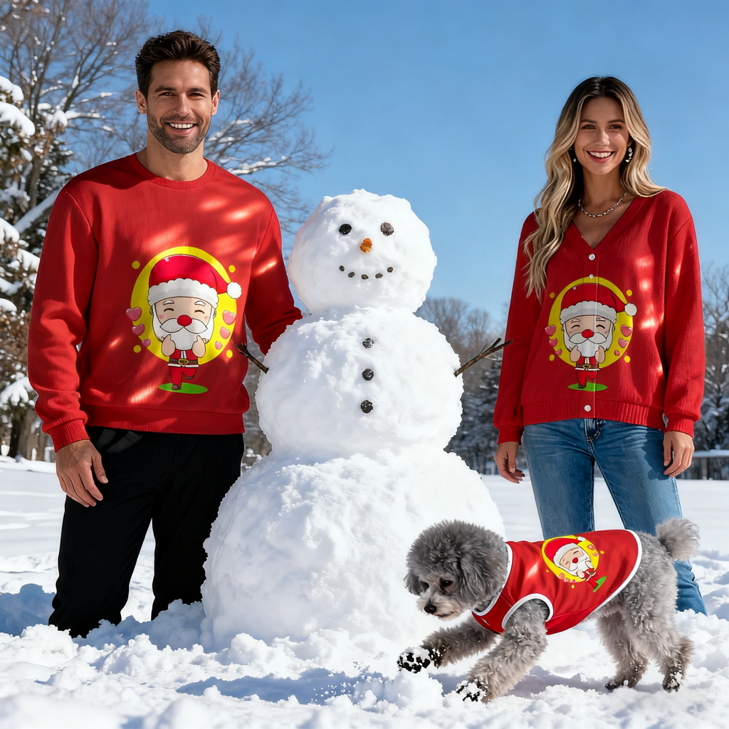 Cute Santa Hearts Sweater