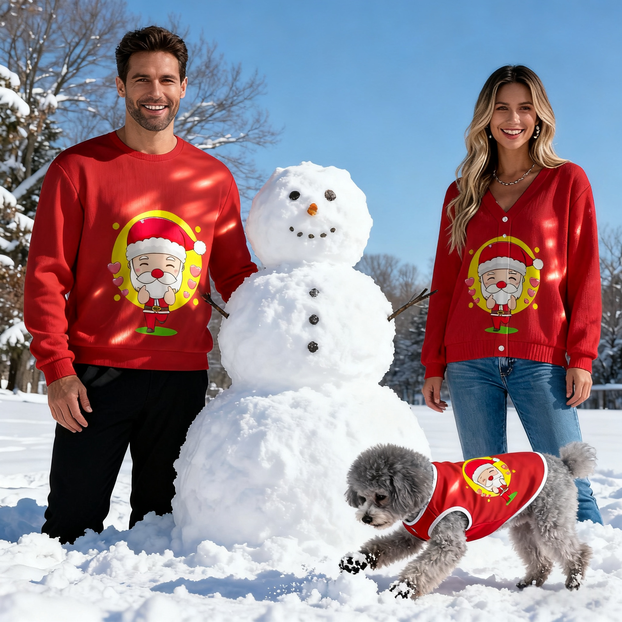 Cute Santa Hearts Sweater