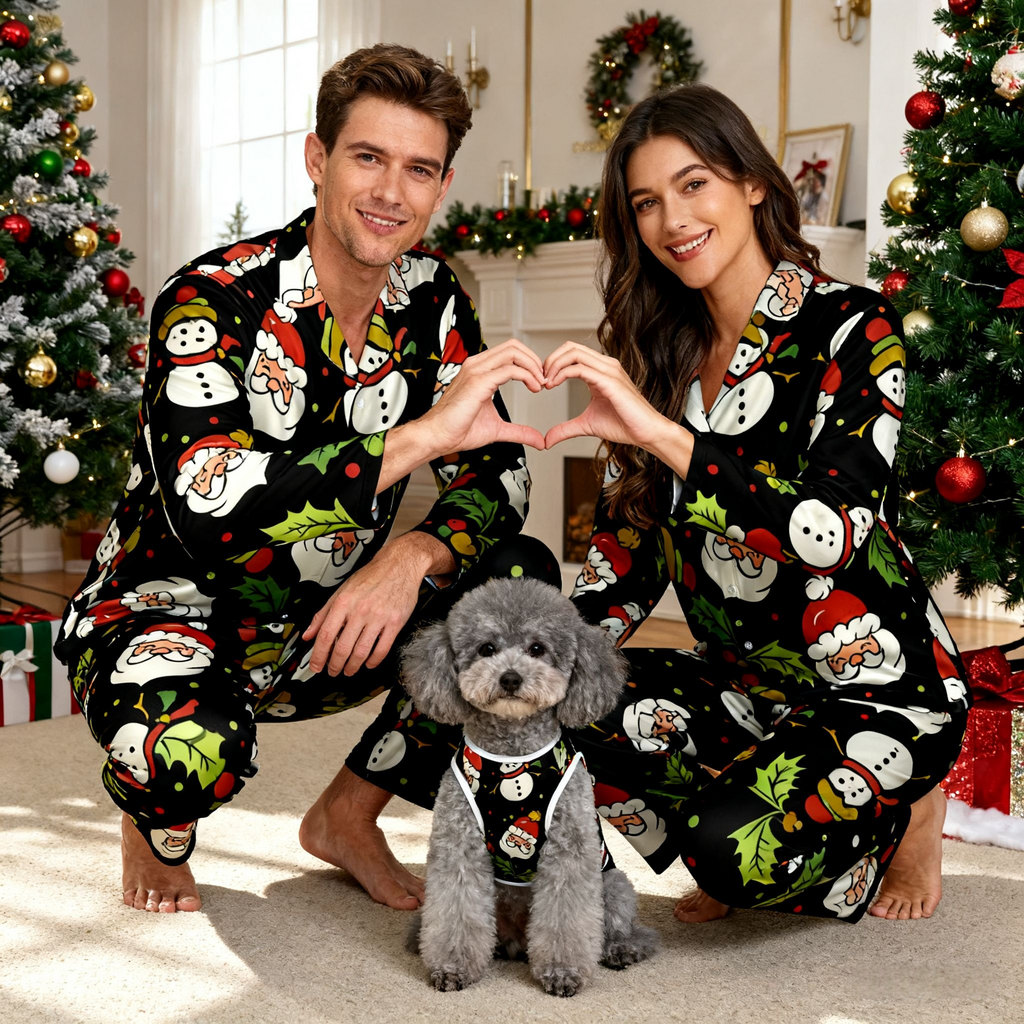 Holiday Santa & Snowman Pajamas
