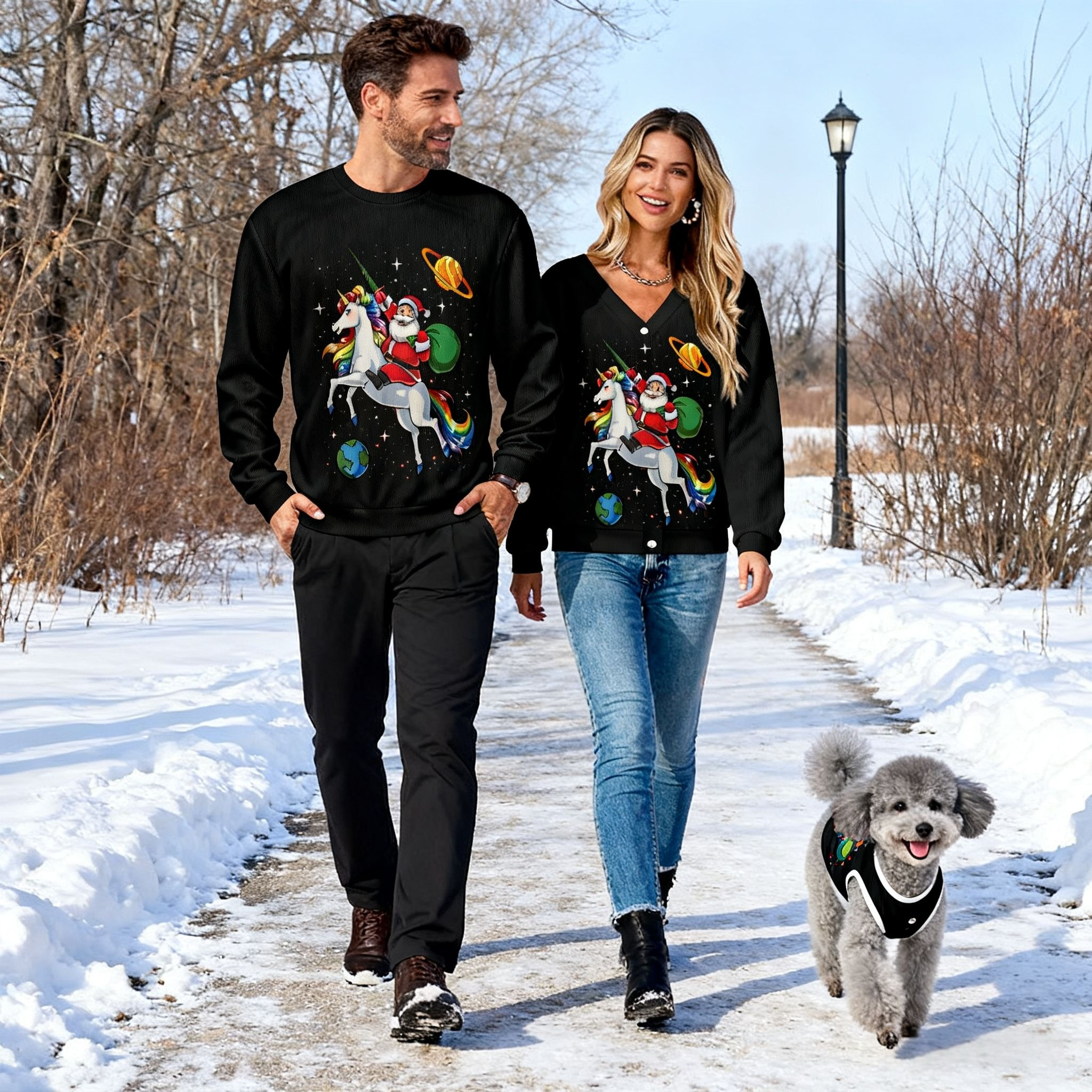 Santa Unicorn Galaxy Sweater