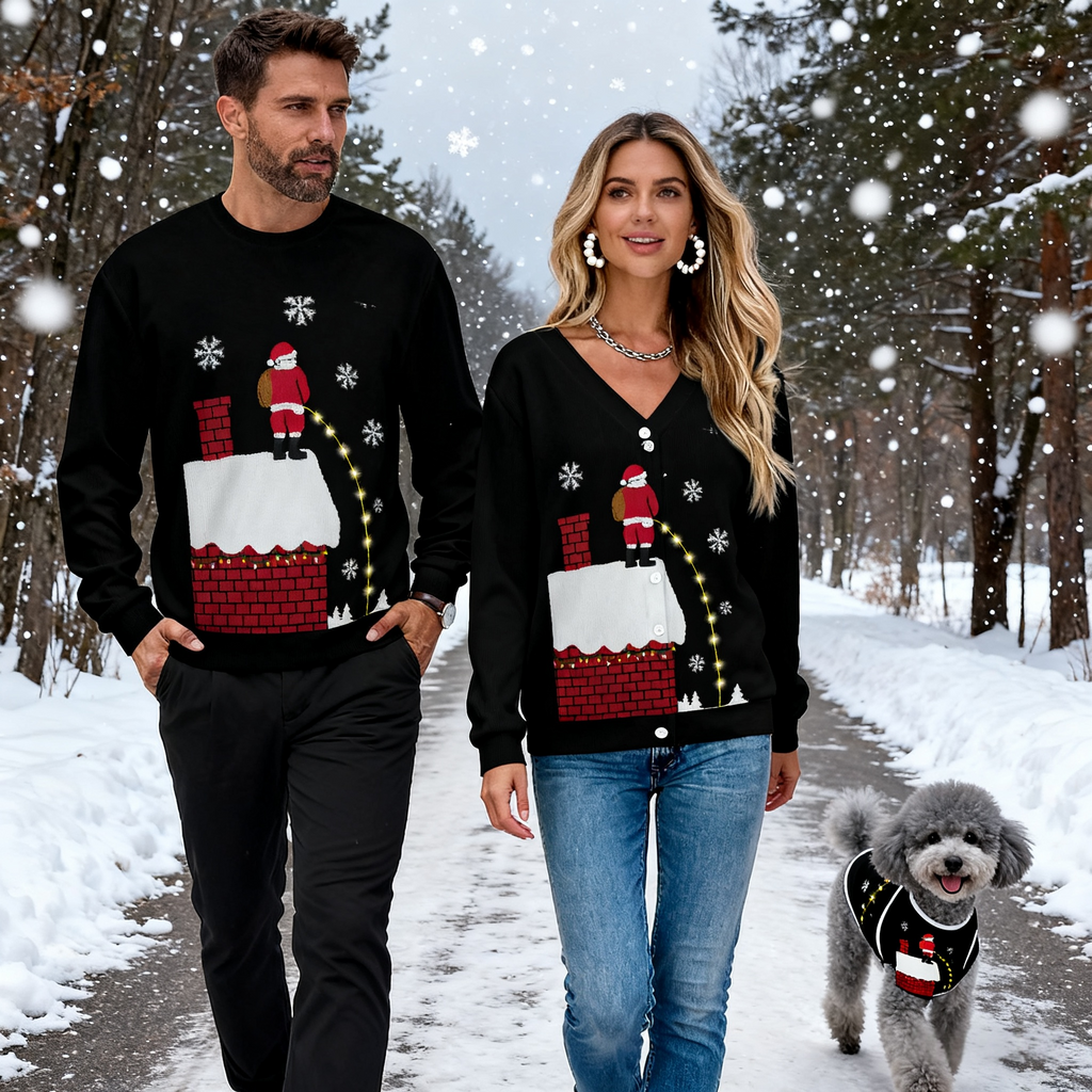 Funny Rooftop Santa Sweater