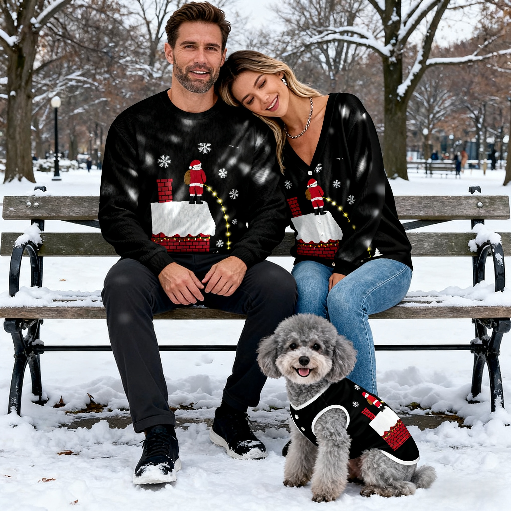 Funny Rooftop Santa Sweater