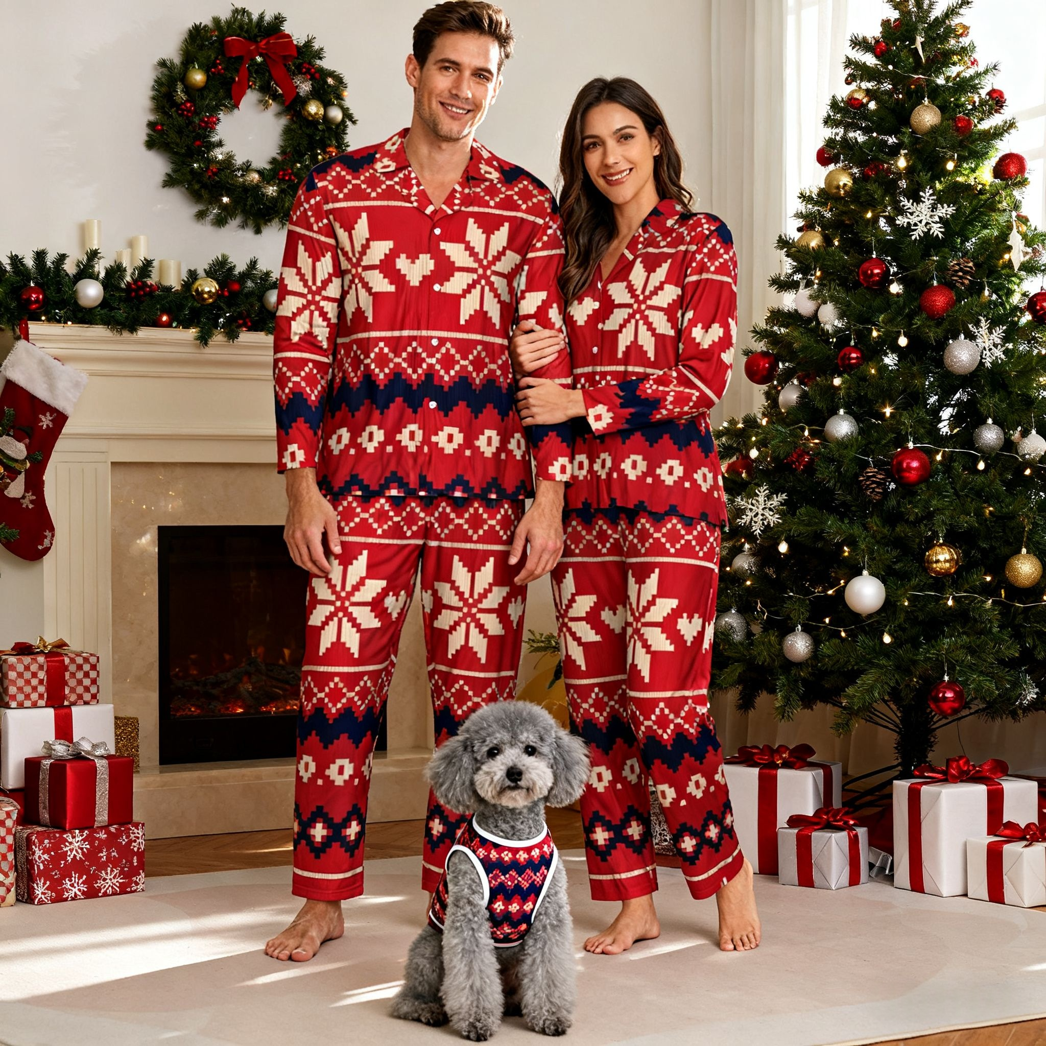 Holiday Nordic Snow Matching Pajamas