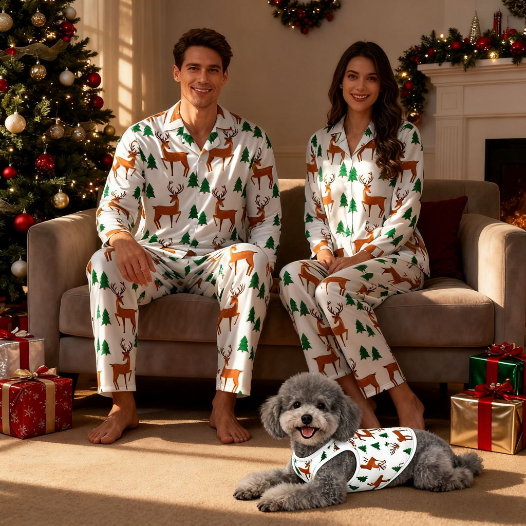 Holiday Reindeer Forest Christmas Pajamas
