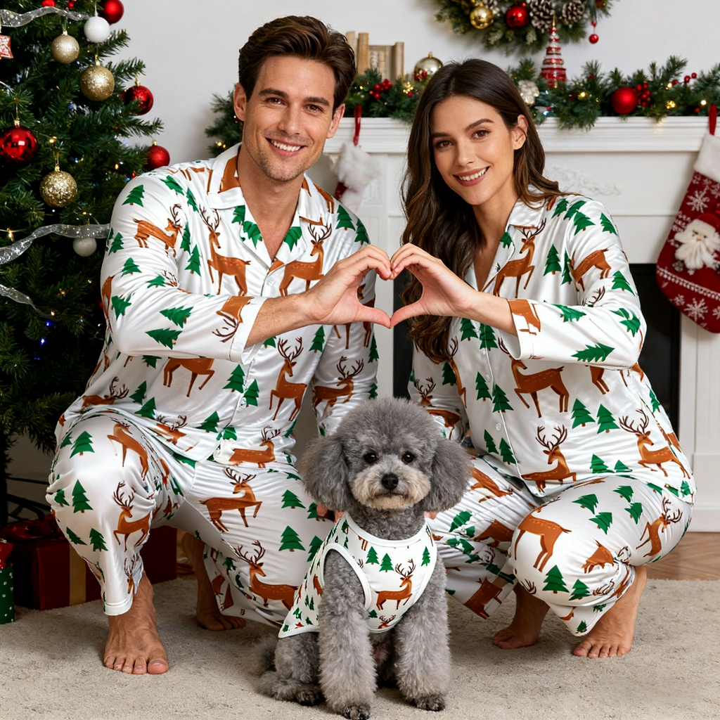 Holiday Reindeer Forest Christmas Pajamas