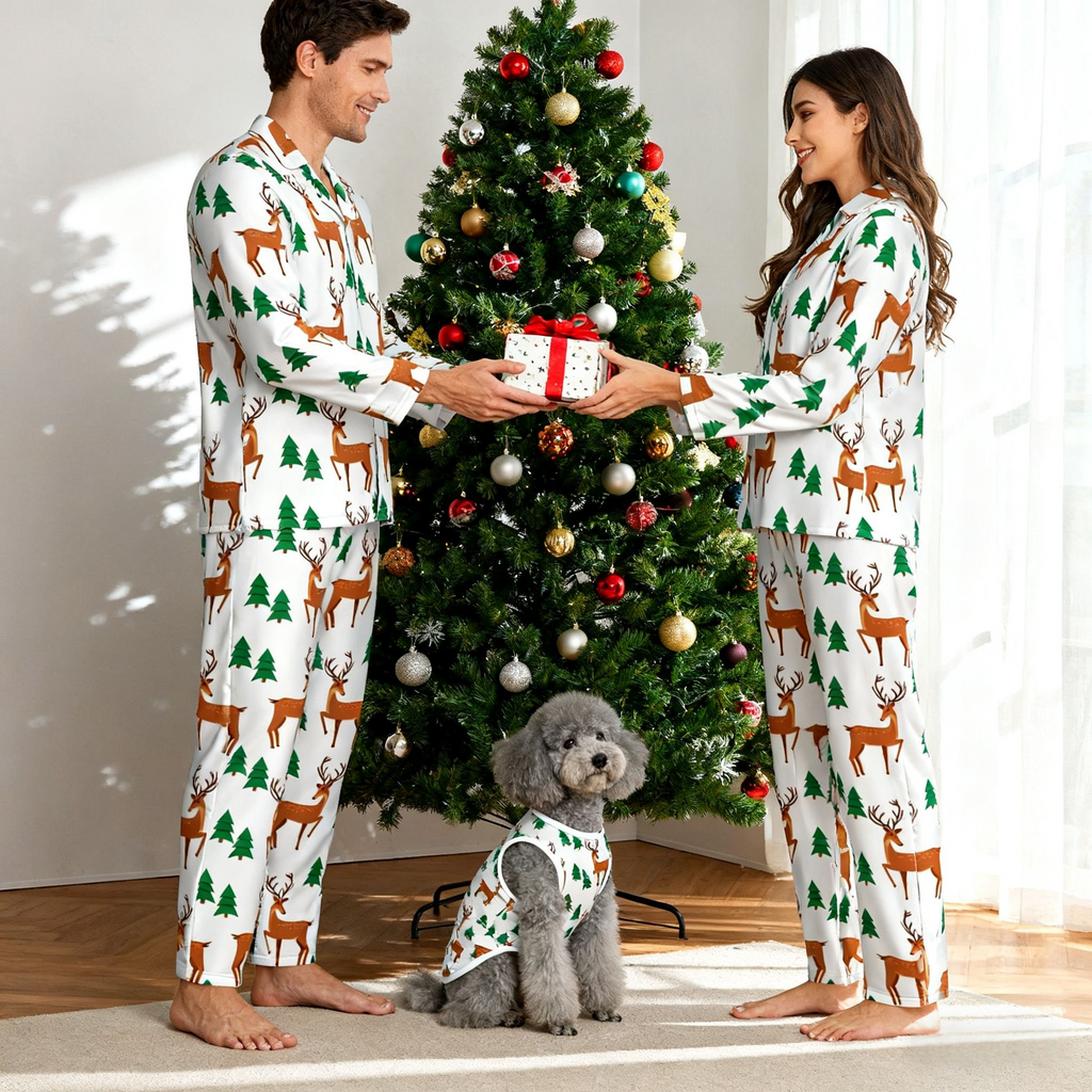 Holiday Reindeer Forest Christmas Pajamas