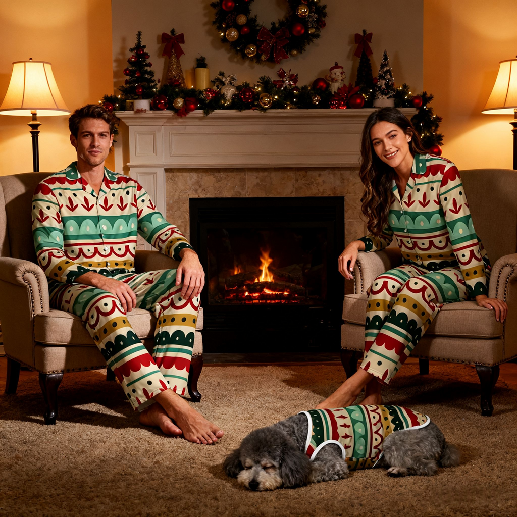 Holiday Festive Stripe Matching Pajamas