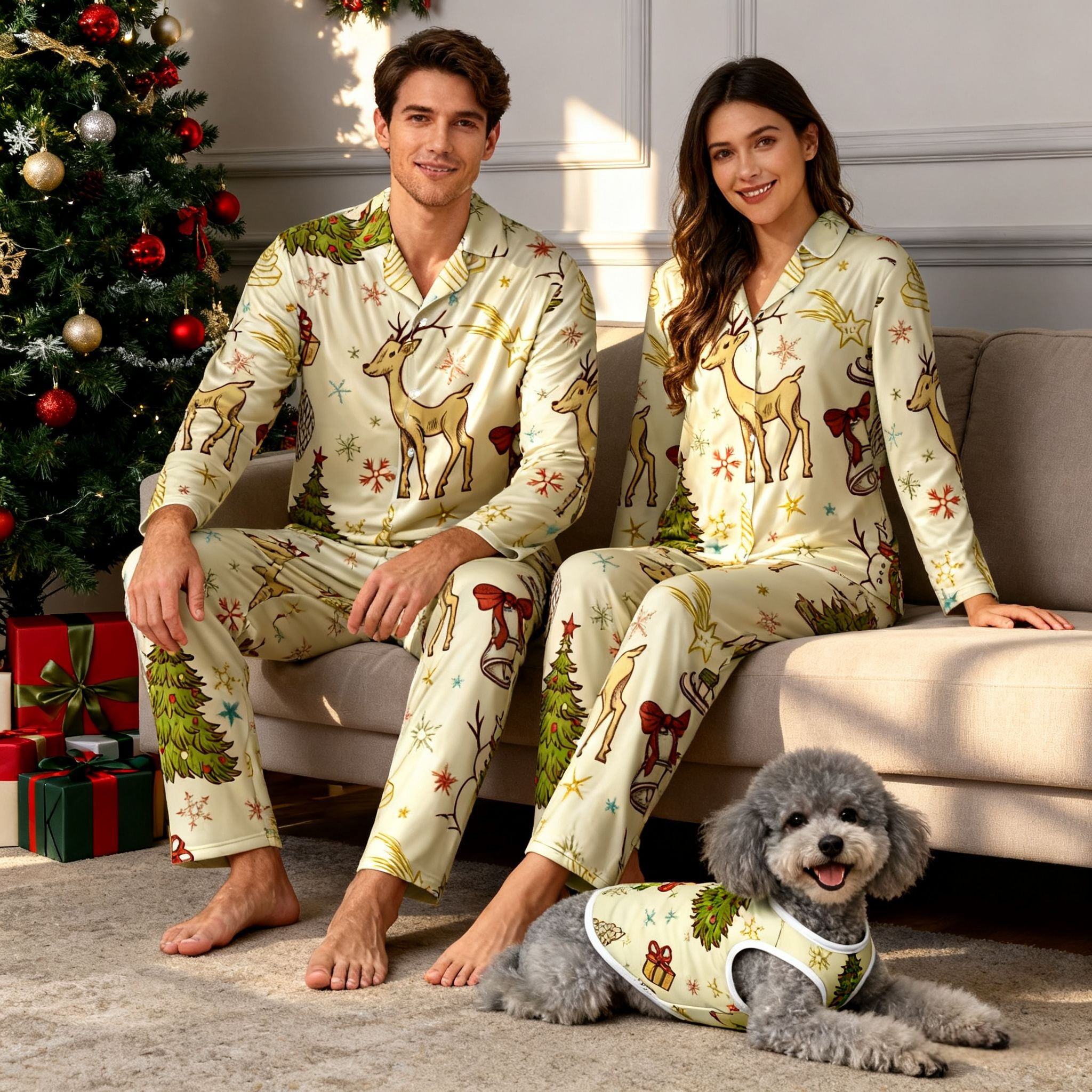 Holiday Reindeer & Tree Matching Pajamas