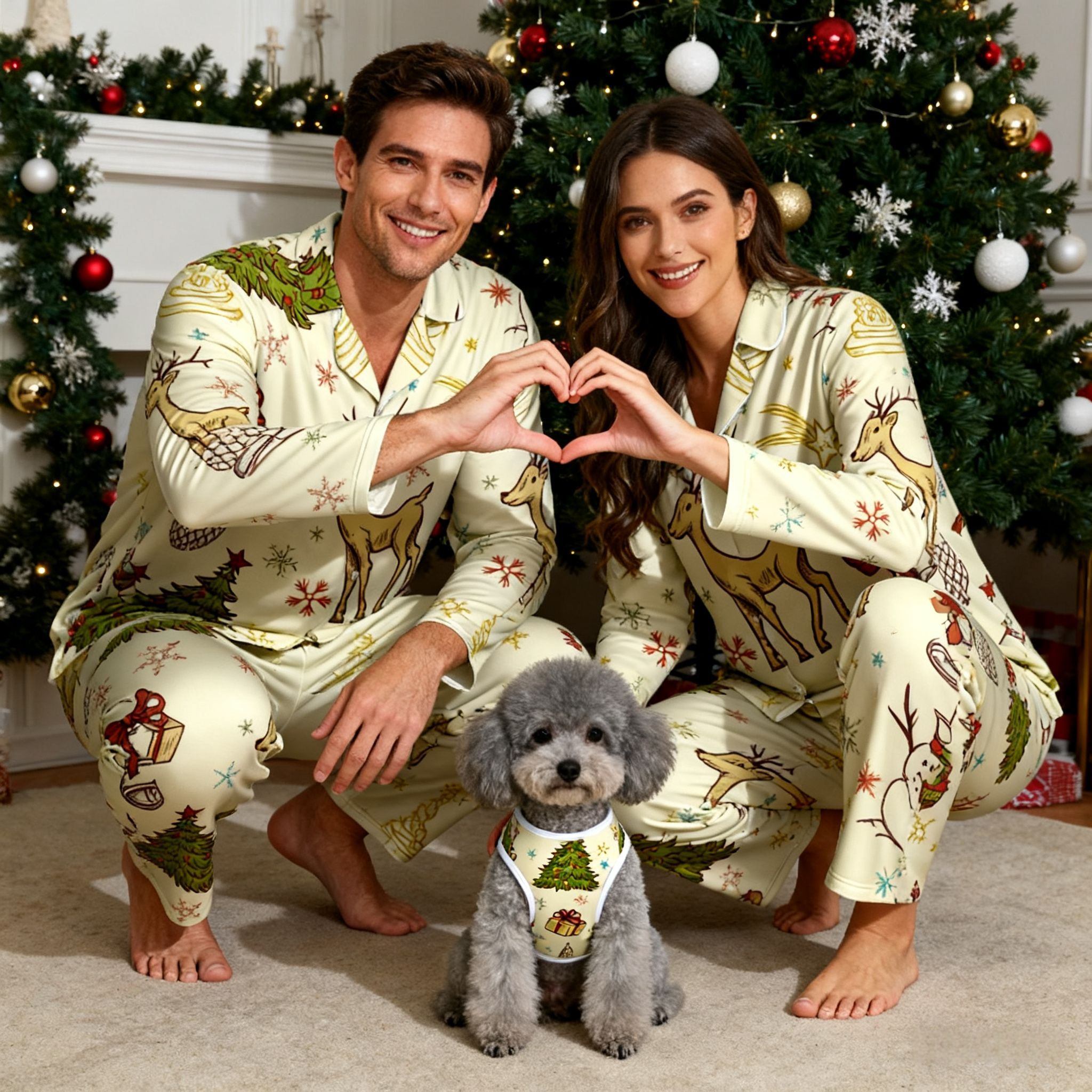 Holiday Reindeer & Tree Matching Pajamas
