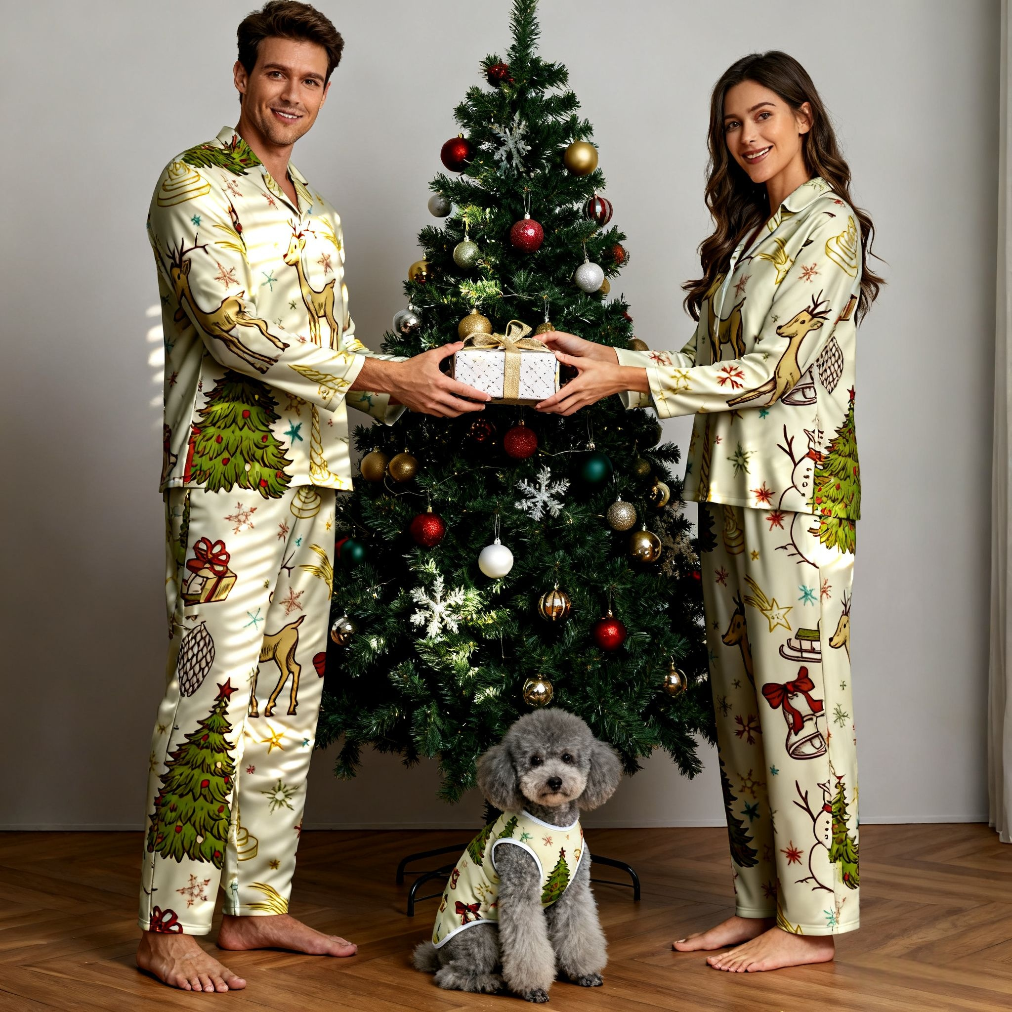 Holiday Reindeer & Tree Matching Pajamas