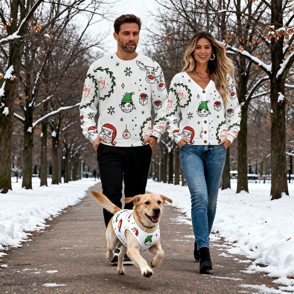 Holiday Wreath & Characters Sweater