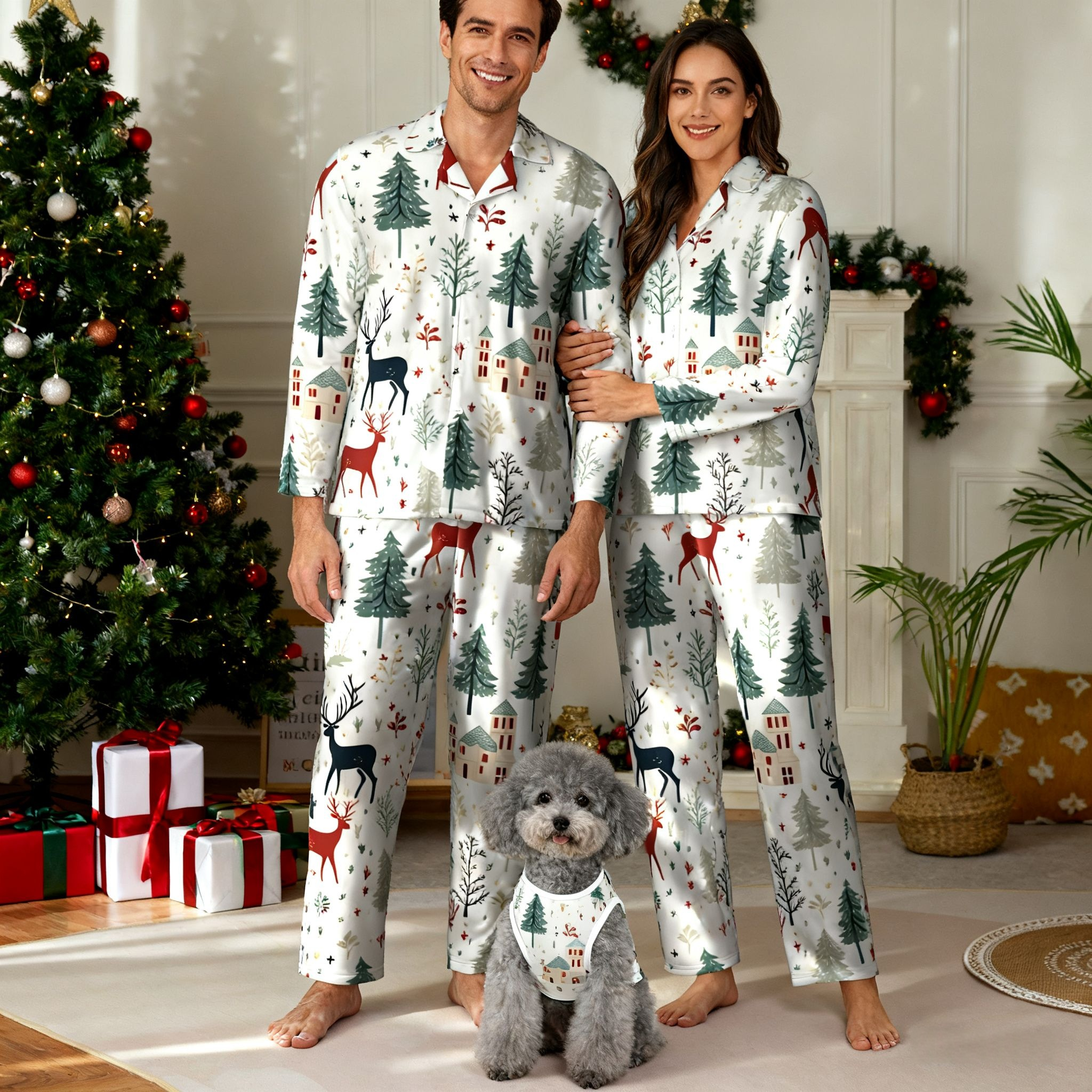 Holiday Reindeer Village Matching Pajamas