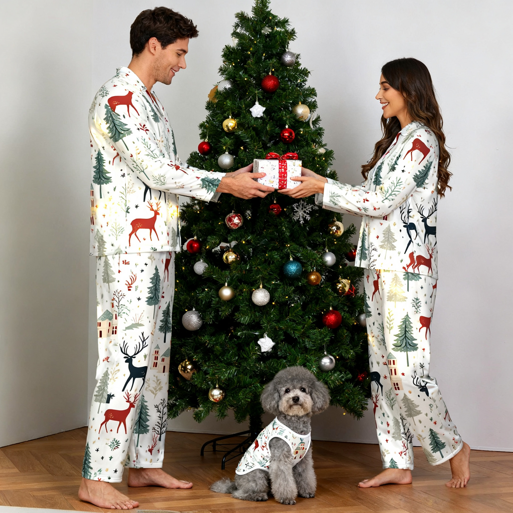 Holiday Reindeer Village Matching Pajamas