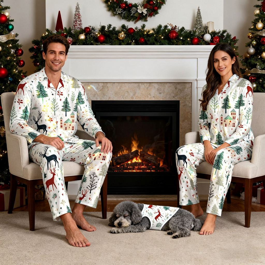 Holiday Reindeer Village Matching Pajamas