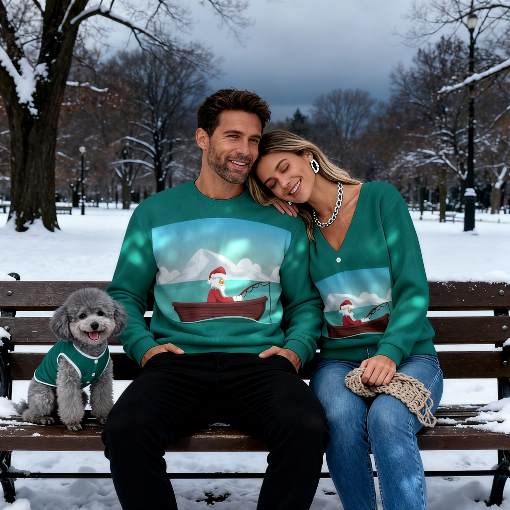Santa Fishing Sweater