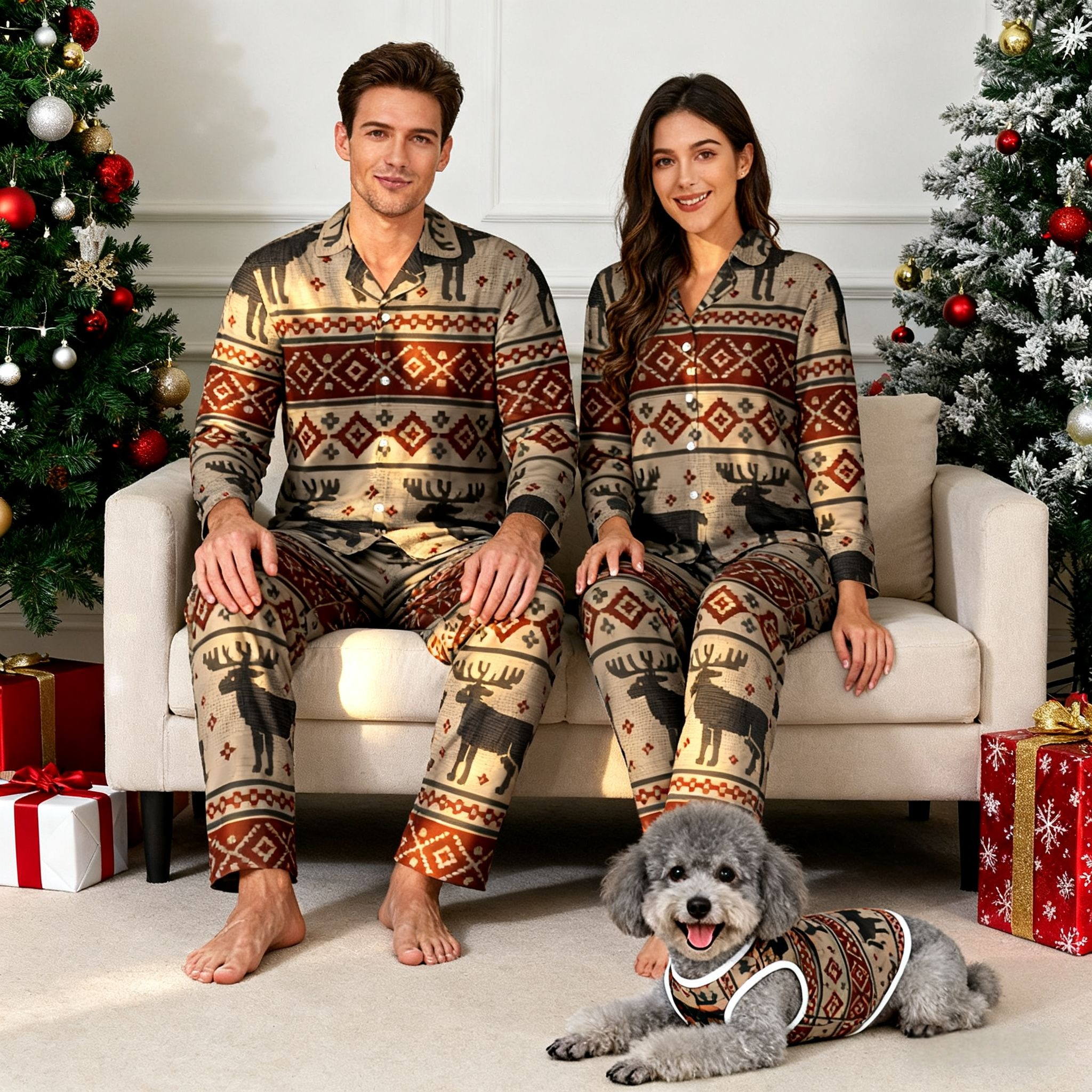Holiday Reindeer Fair Isle Christmas Pajamas