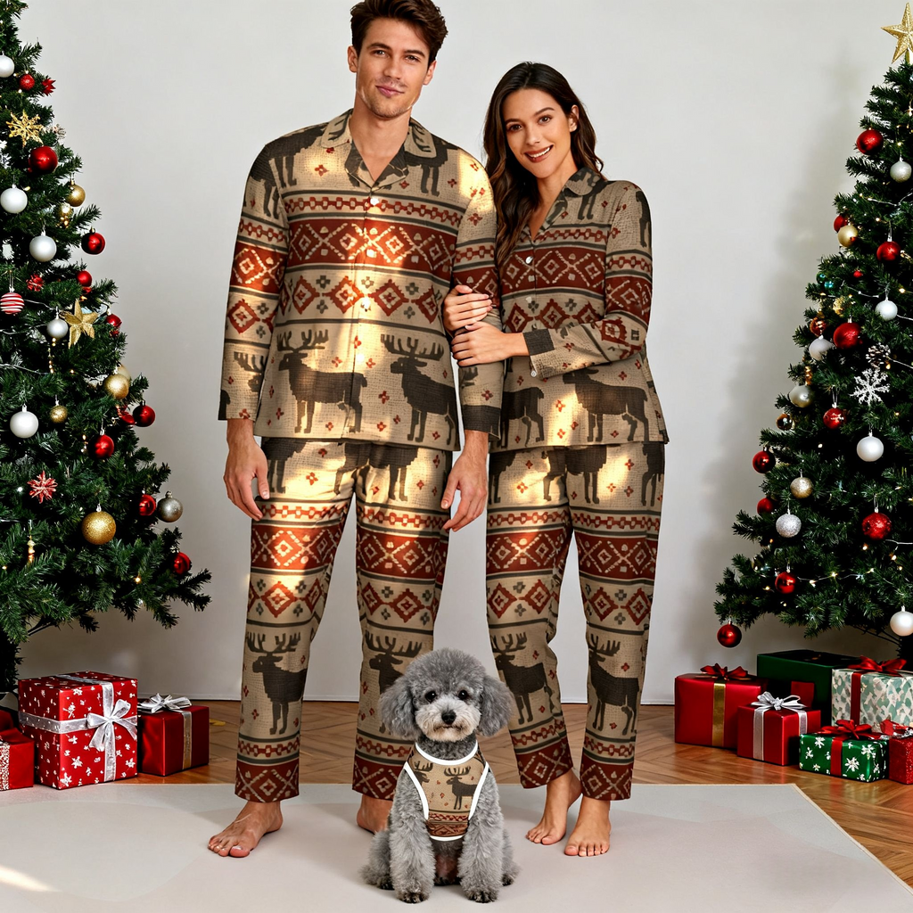 Holiday Reindeer Fair Isle Christmas Pajamas