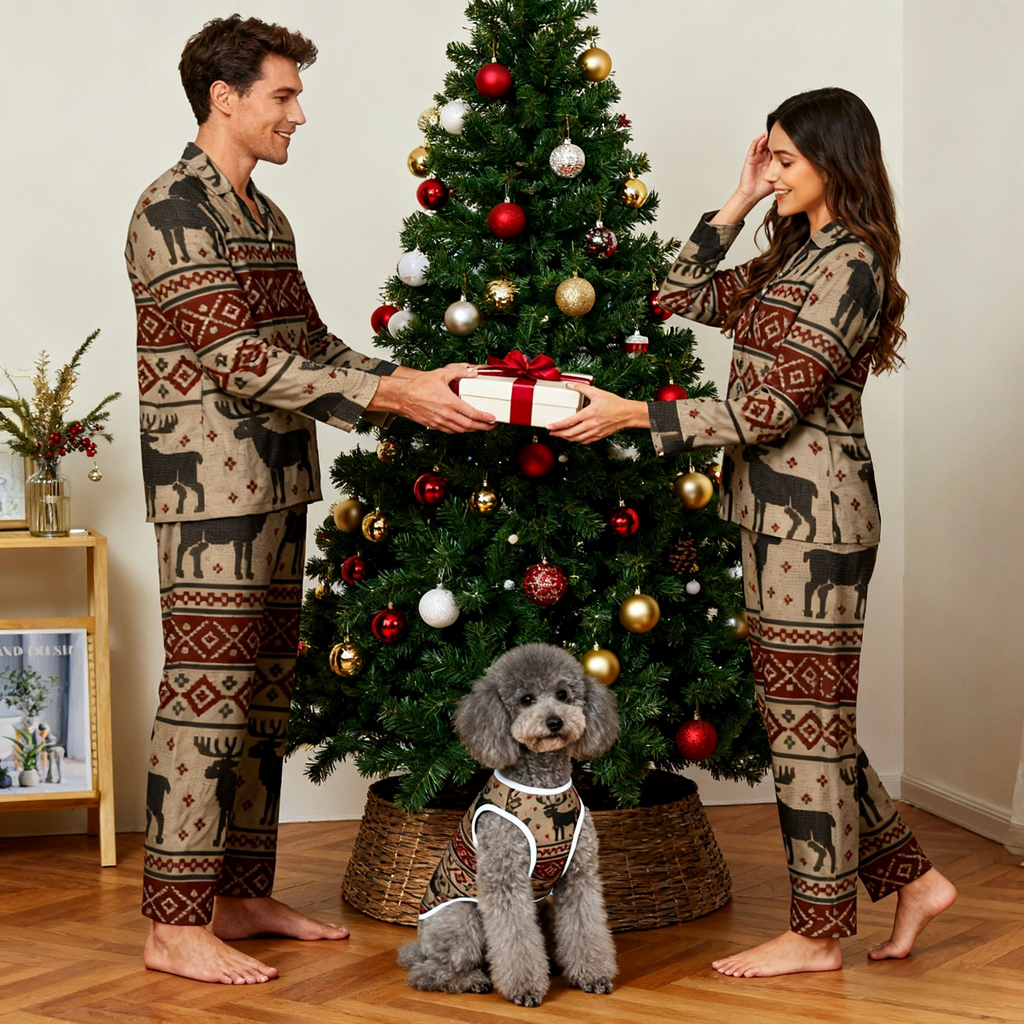 Holiday Reindeer Fair Isle Christmas Pajamas