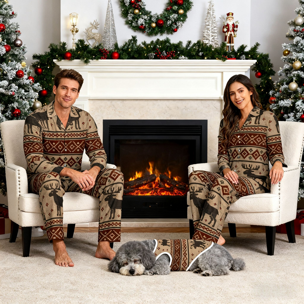 Holiday Reindeer Fair Isle Christmas Pajamas