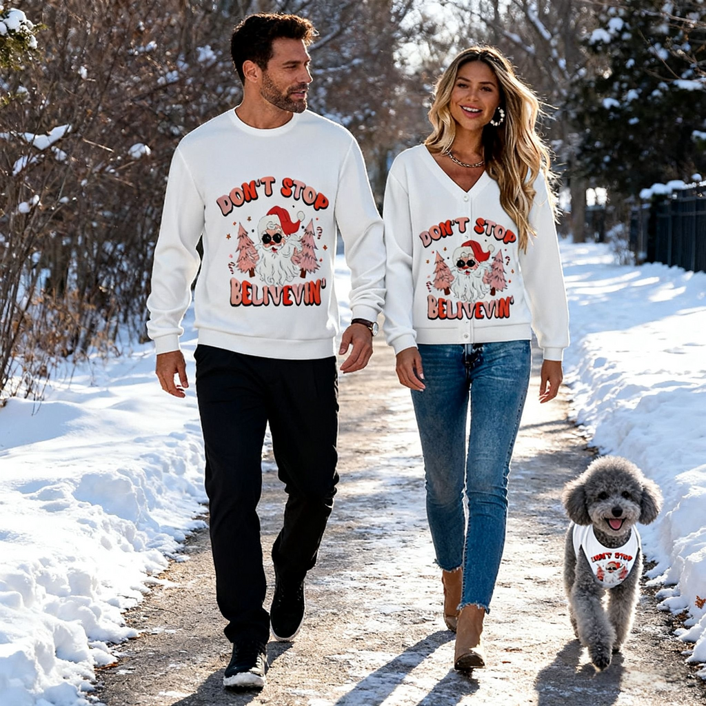 Don't Stop Believin Santa Sweater