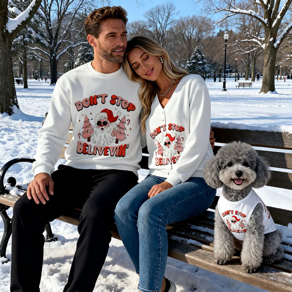 Don't Stop Believin Santa Sweater