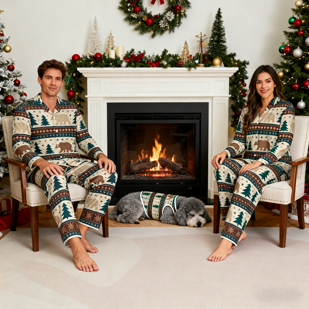 Holiday Bear and Tree Christmas Pajamas