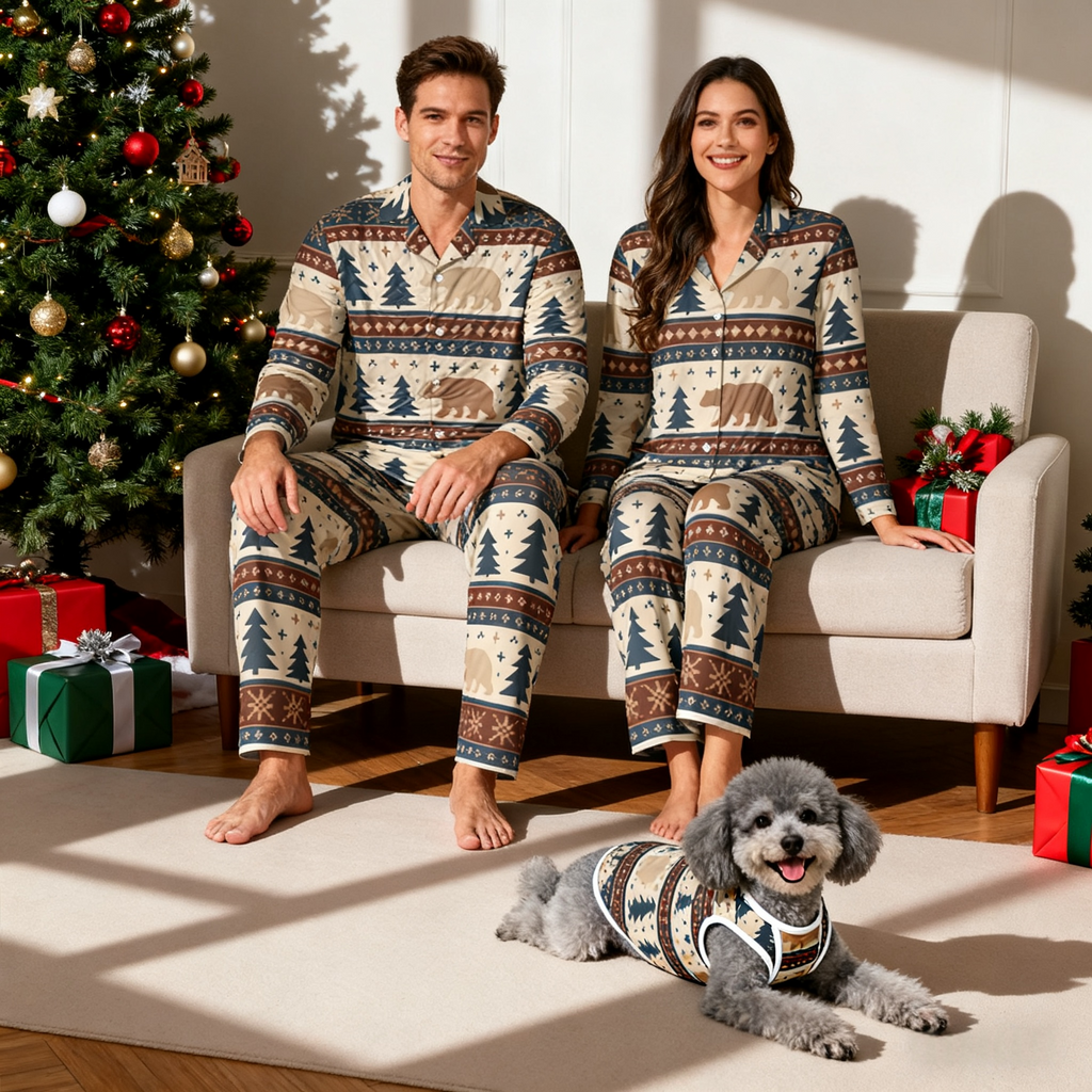 Holiday Bear and Tree Christmas Pajamas
