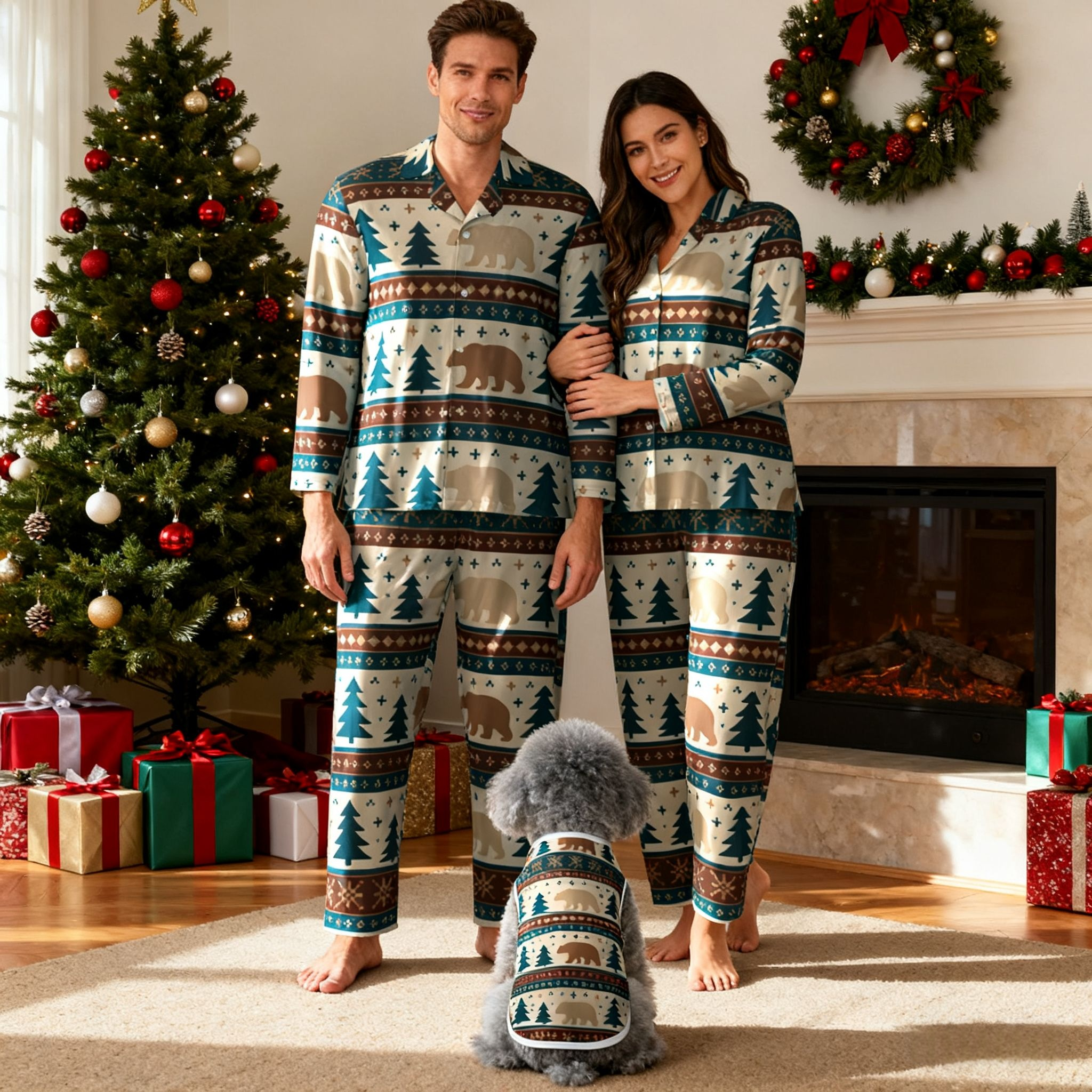 Holiday Bear and Tree Christmas Pajamas