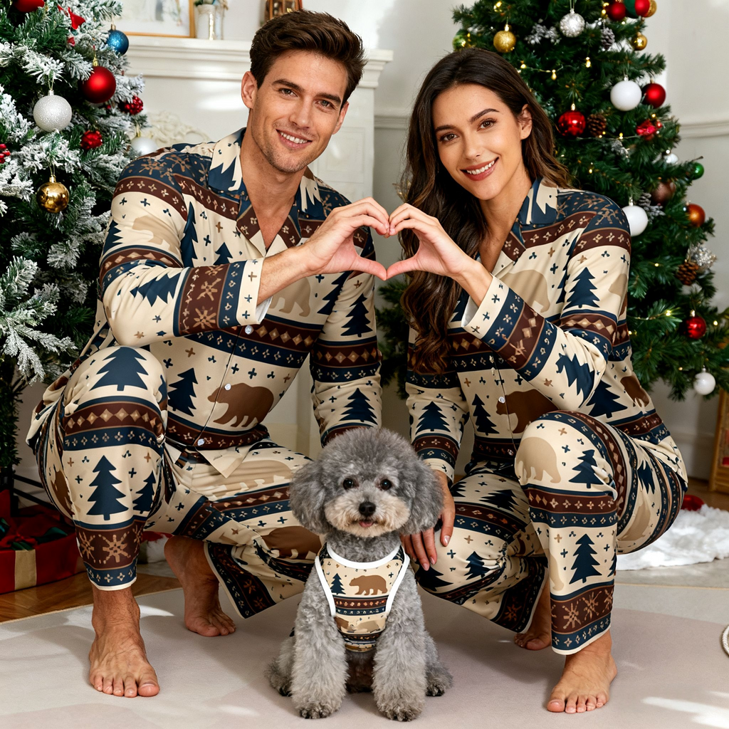 Holiday Bear and Tree Christmas Pajamas