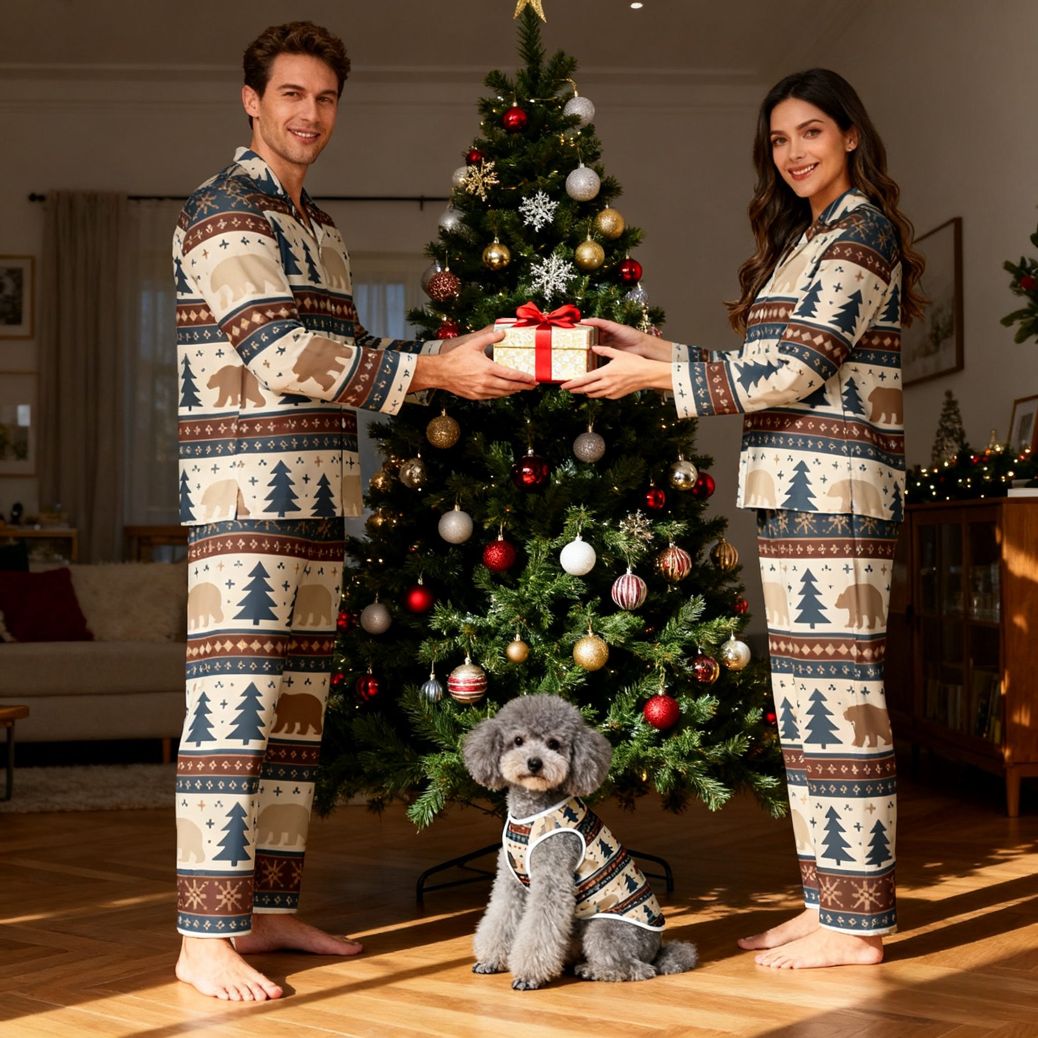 Holiday Bear and Tree Christmas Pajamas