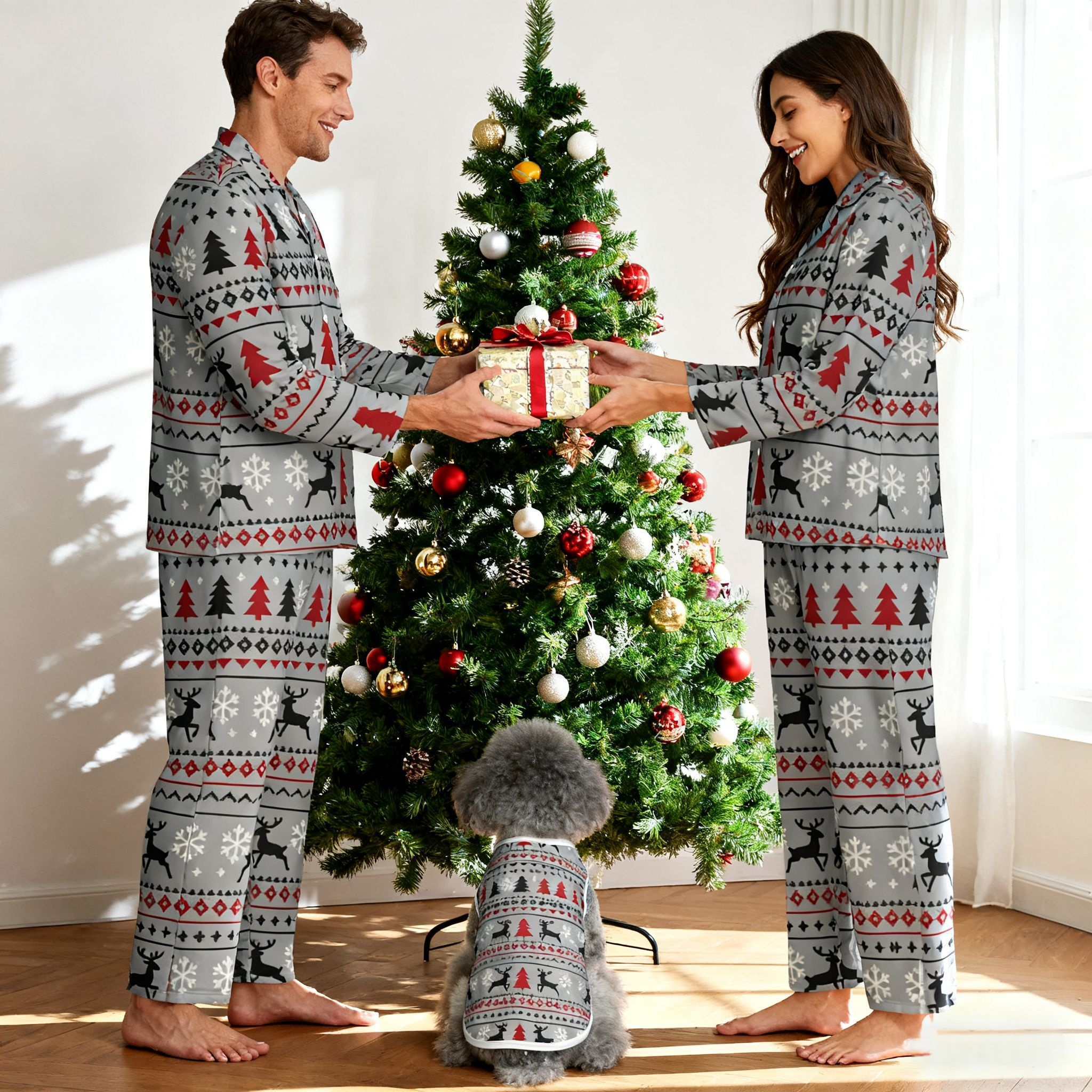 Holiday Reindeer Forest Matching Pajamas