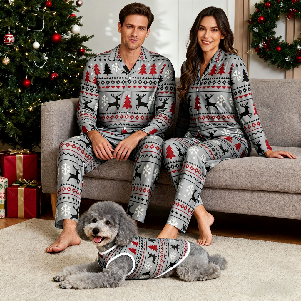 Holiday Reindeer Forest Matching Pajamas