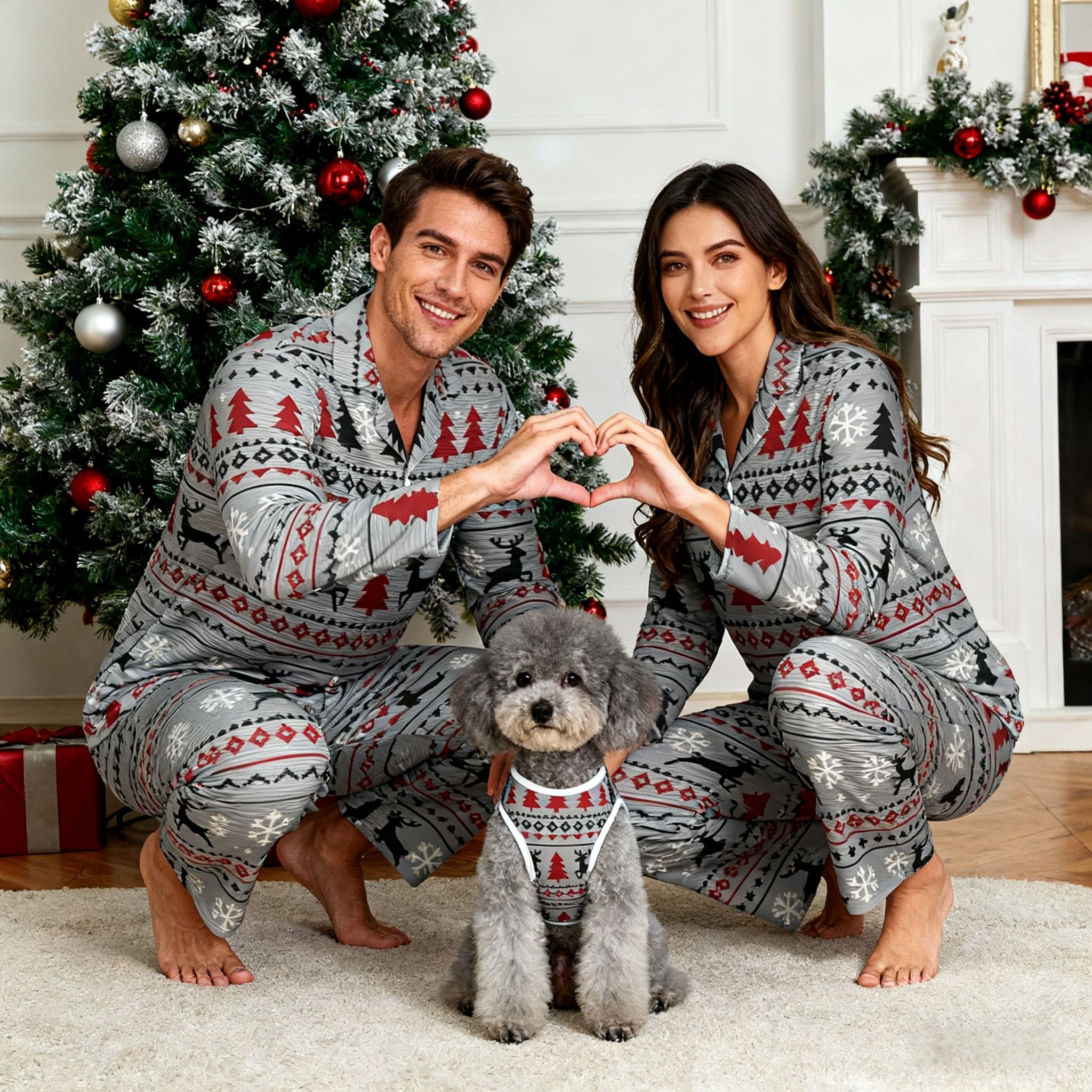 Holiday Reindeer Forest Matching Pajamas