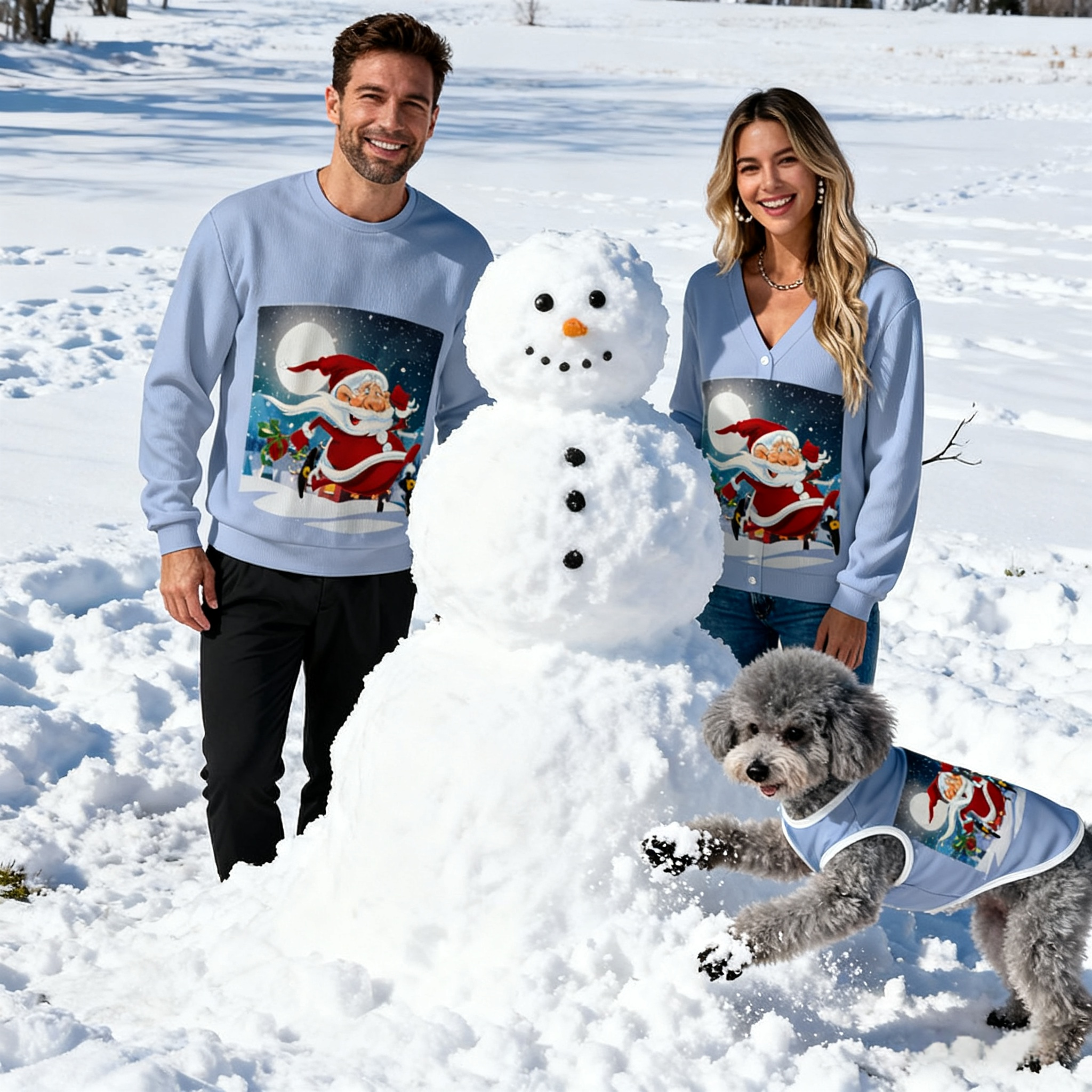 Flying Santa Night Sky Sweater