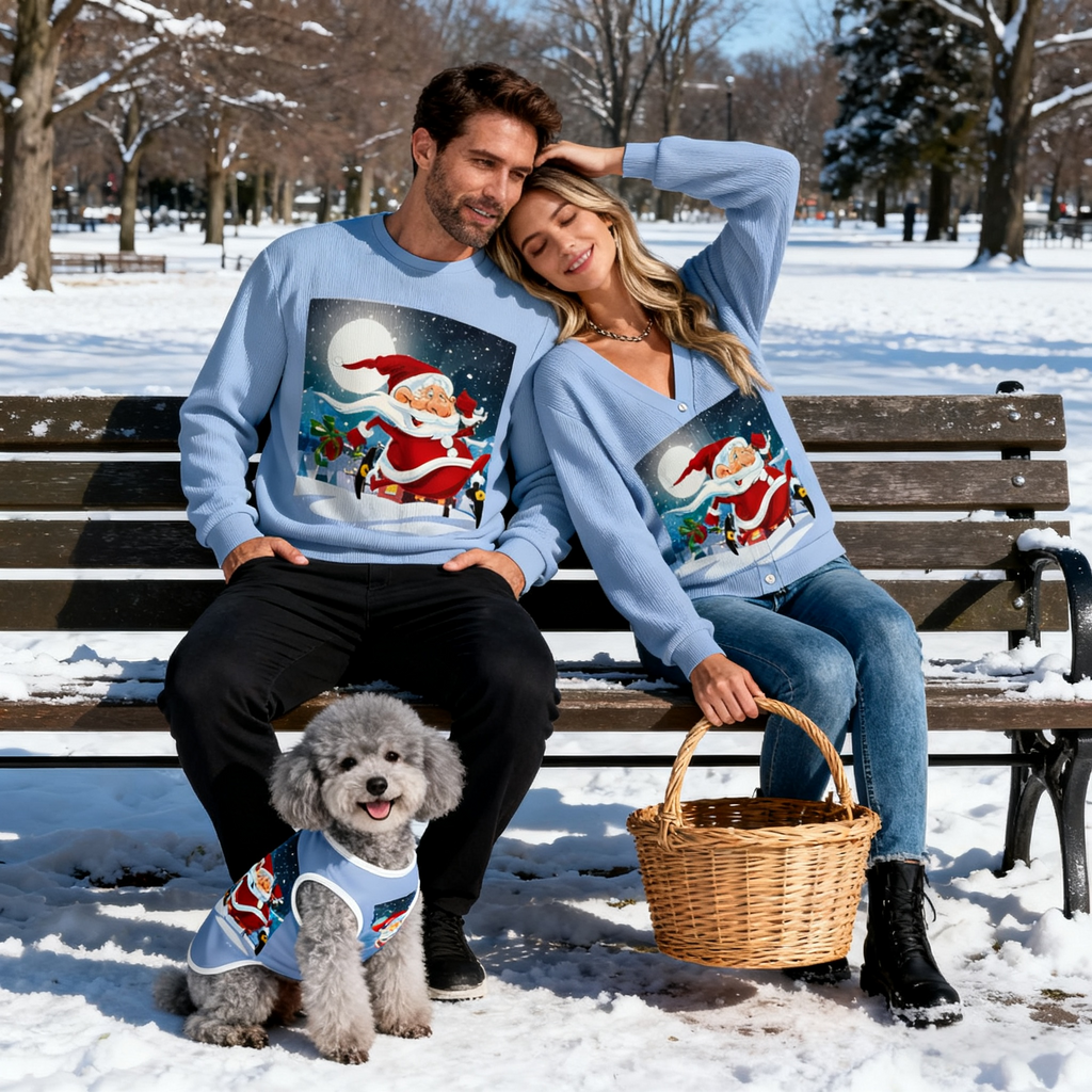 Flying Santa Night Sky Sweater