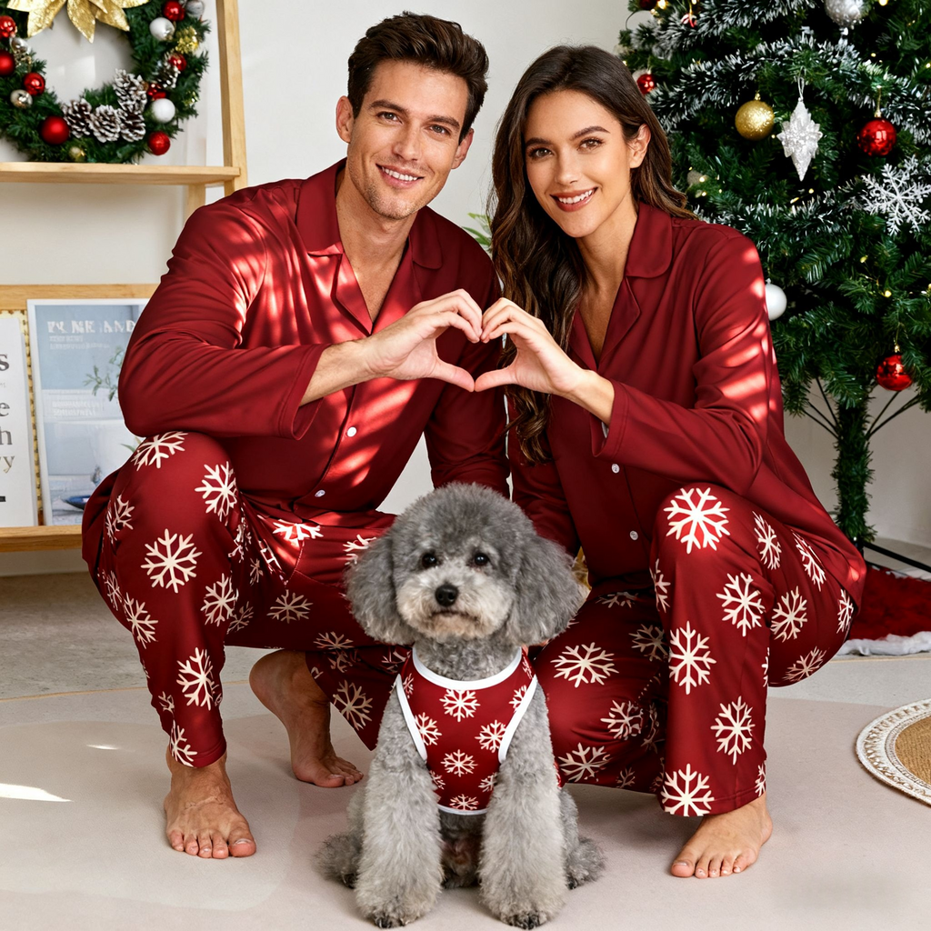 Holiday Snowflake Print Christmas Pajamas