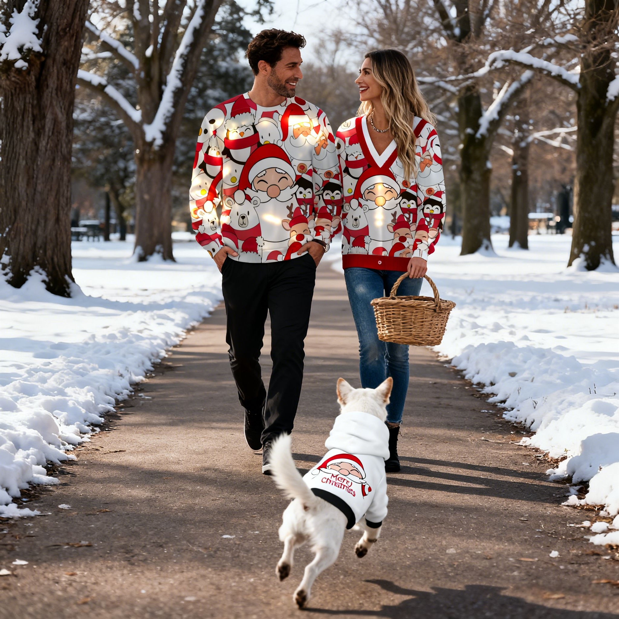 Holiday Santa Friends Christmas Sweater