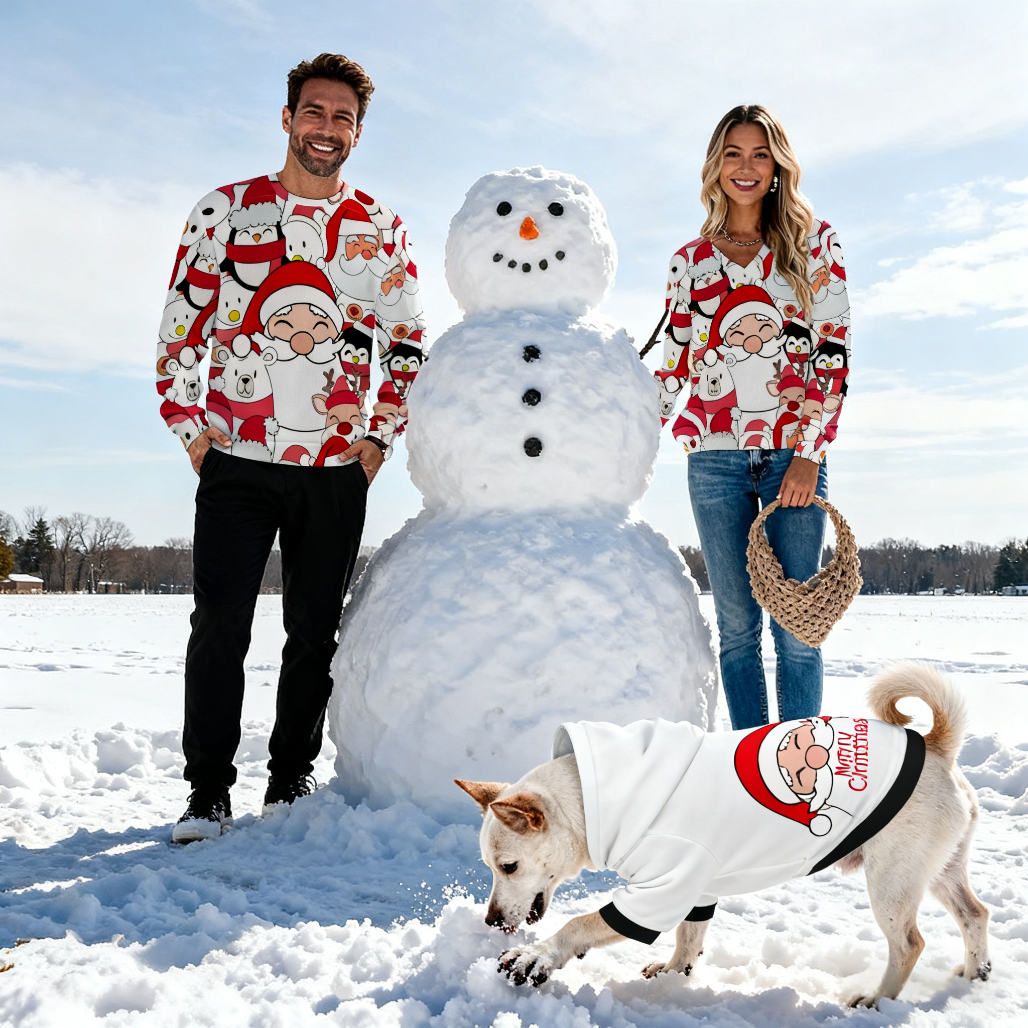 Holiday Santa Friends Christmas Sweater