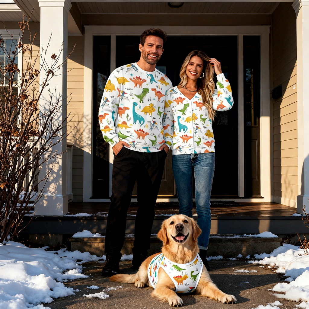 Holiday Colorful Dino Sweater