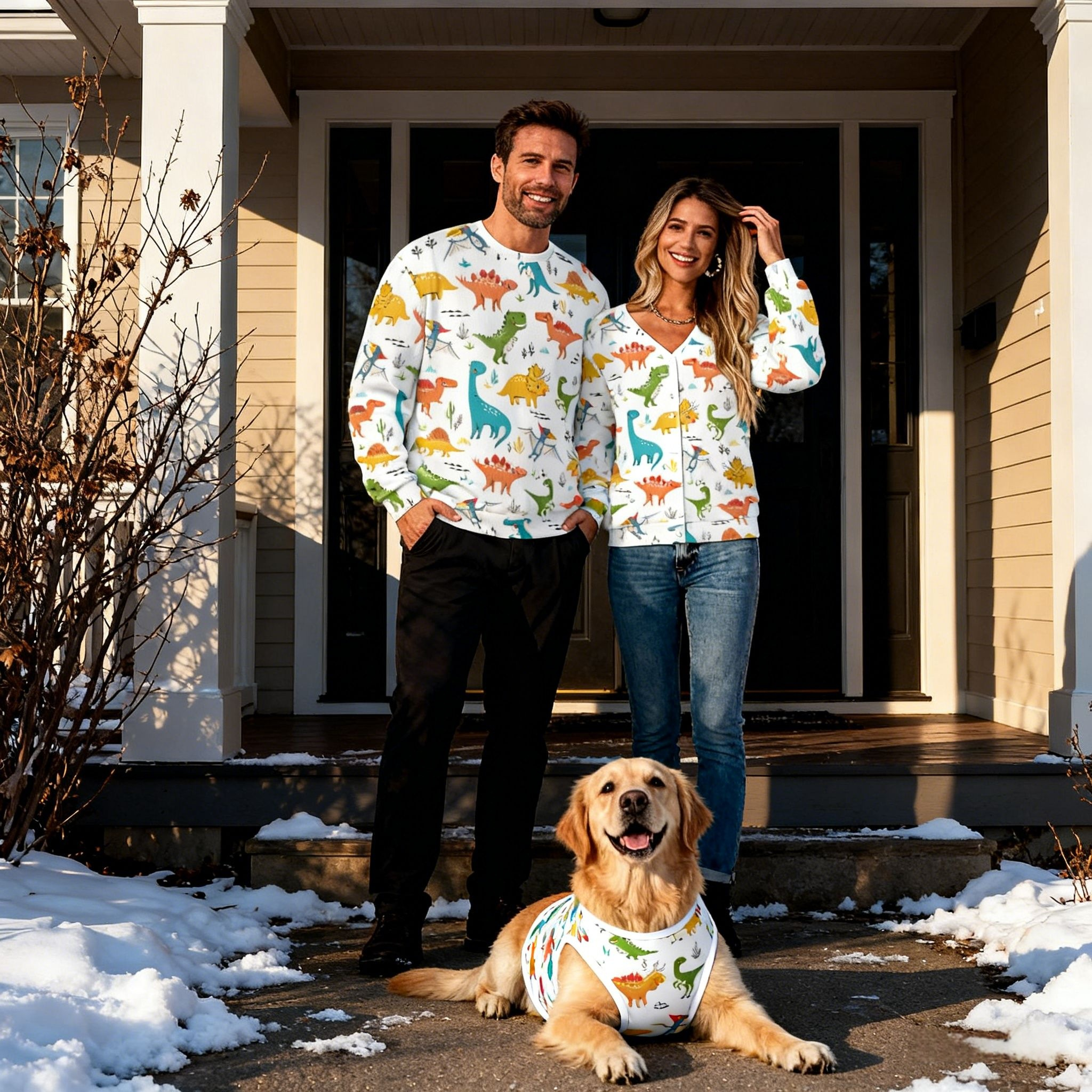 Holiday Colorful Dino Sweater