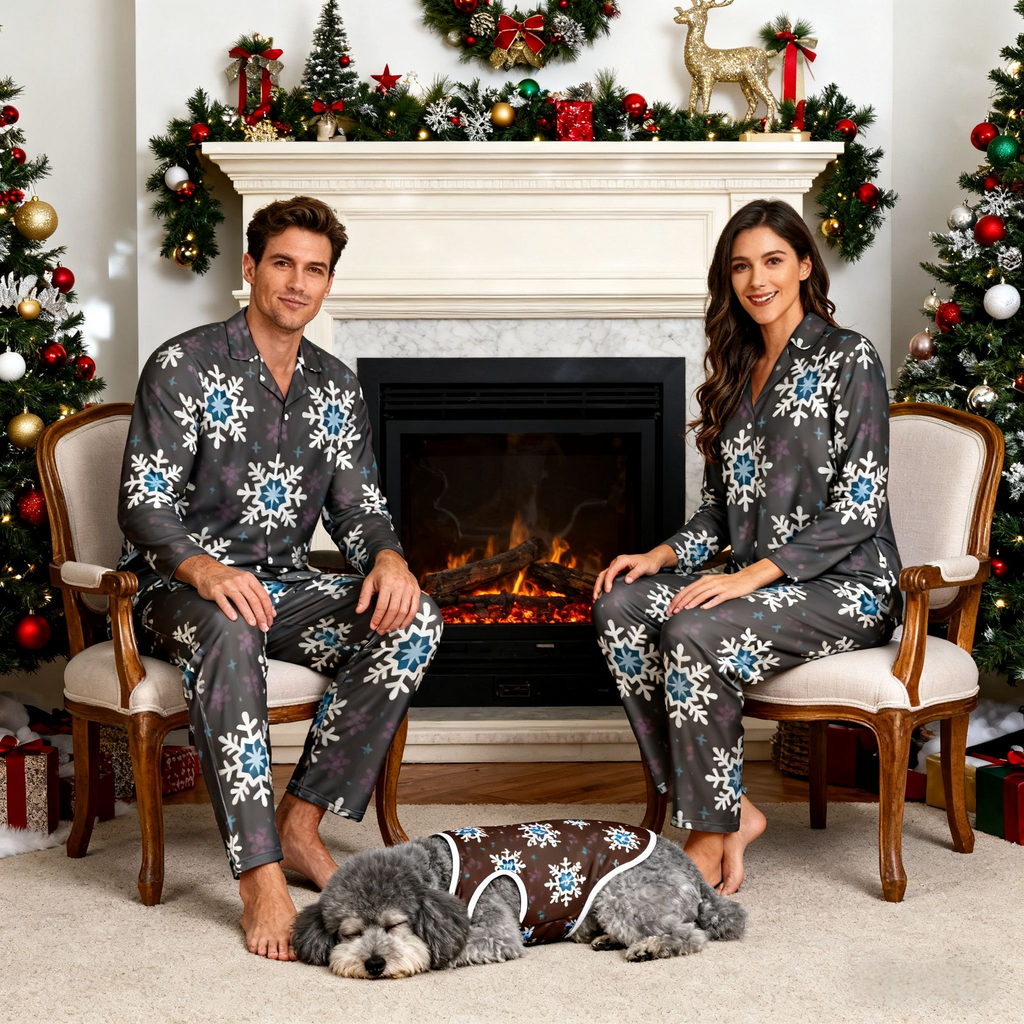 Holiday Snowflake Matching Pajamas