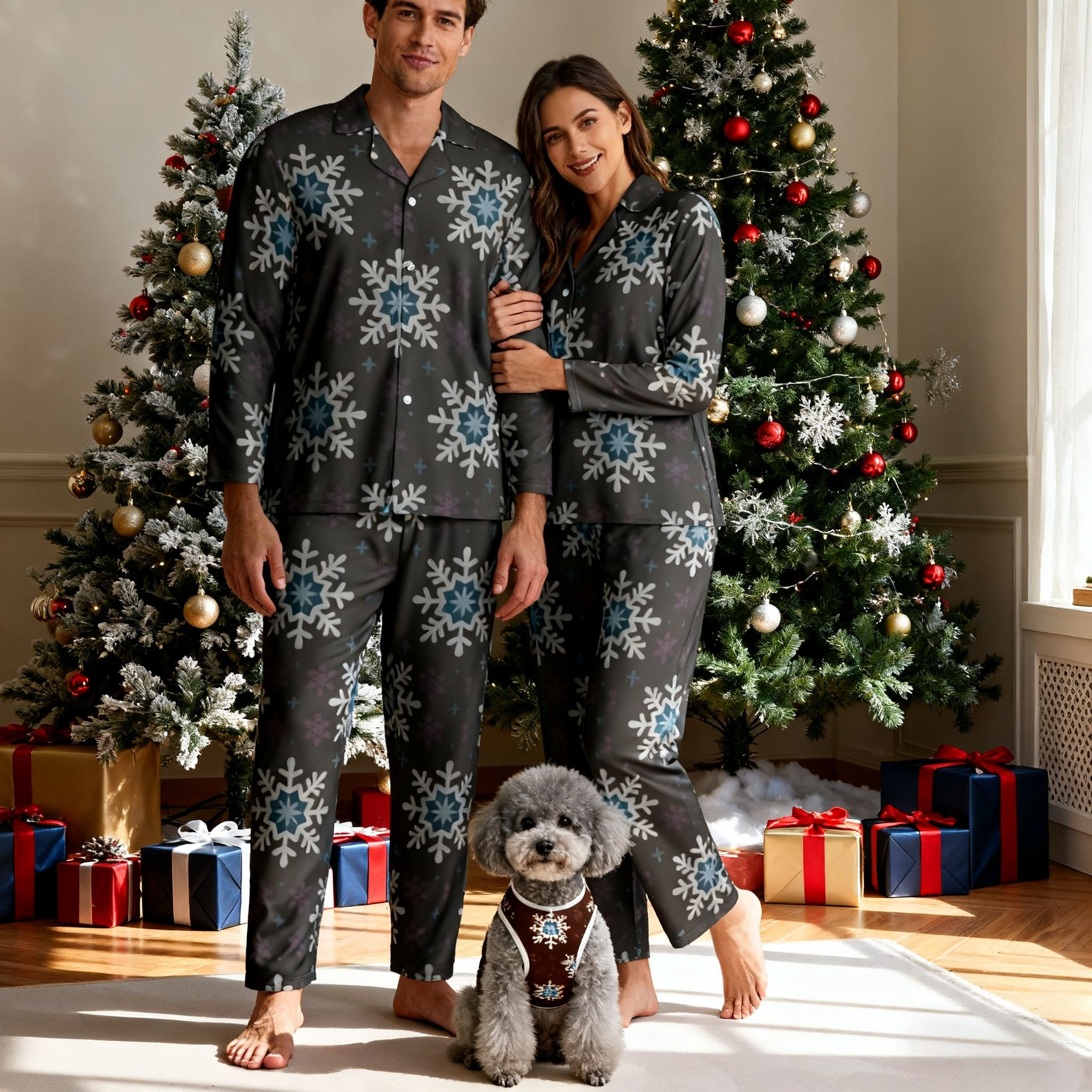 Holiday Snowflake Matching Pajamas