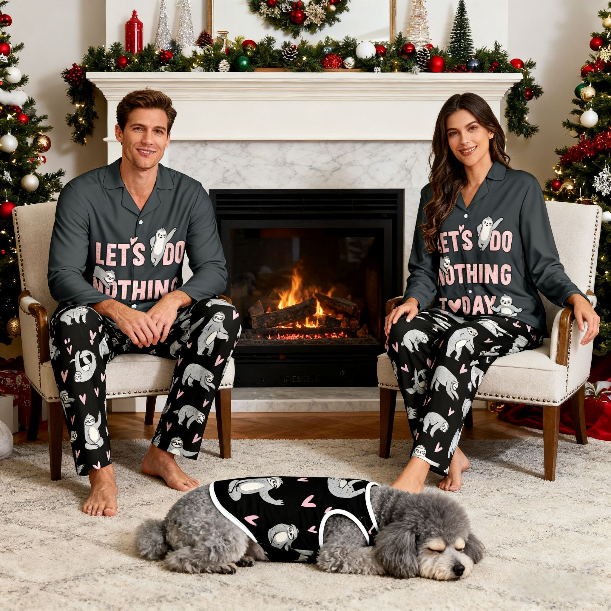 Holiday Lazy Sloth Christmas Pajamas