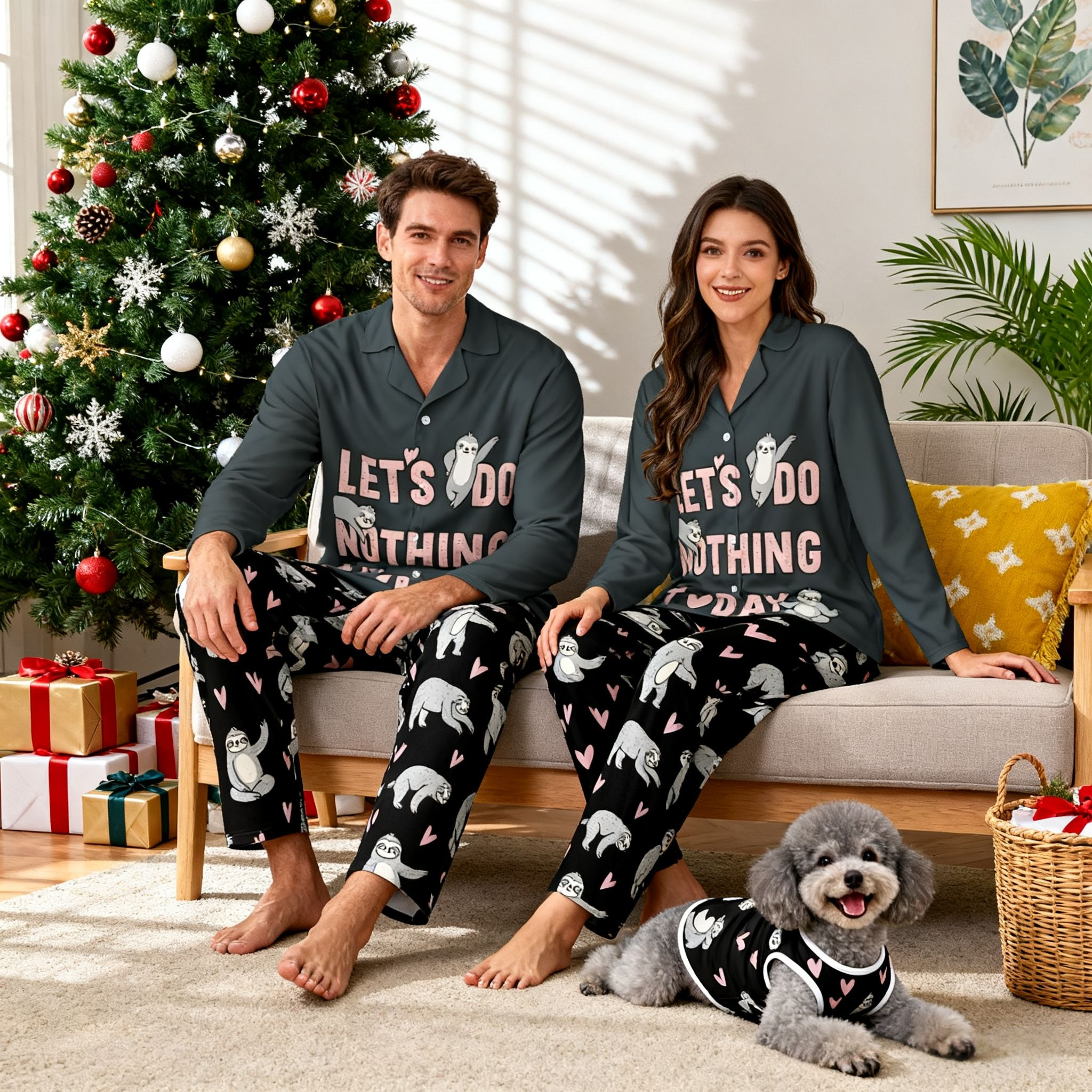 Holiday Lazy Sloth Christmas Pajamas