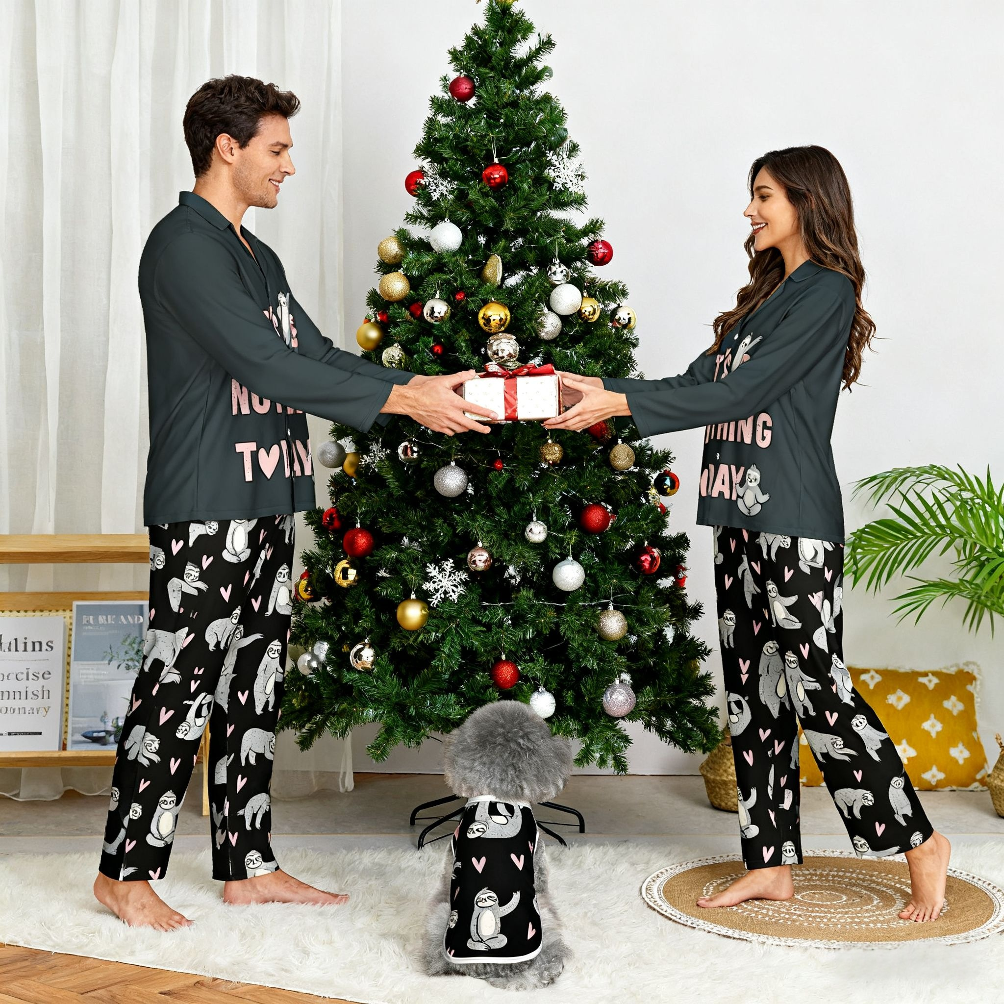 Holiday Lazy Sloth Christmas Pajamas