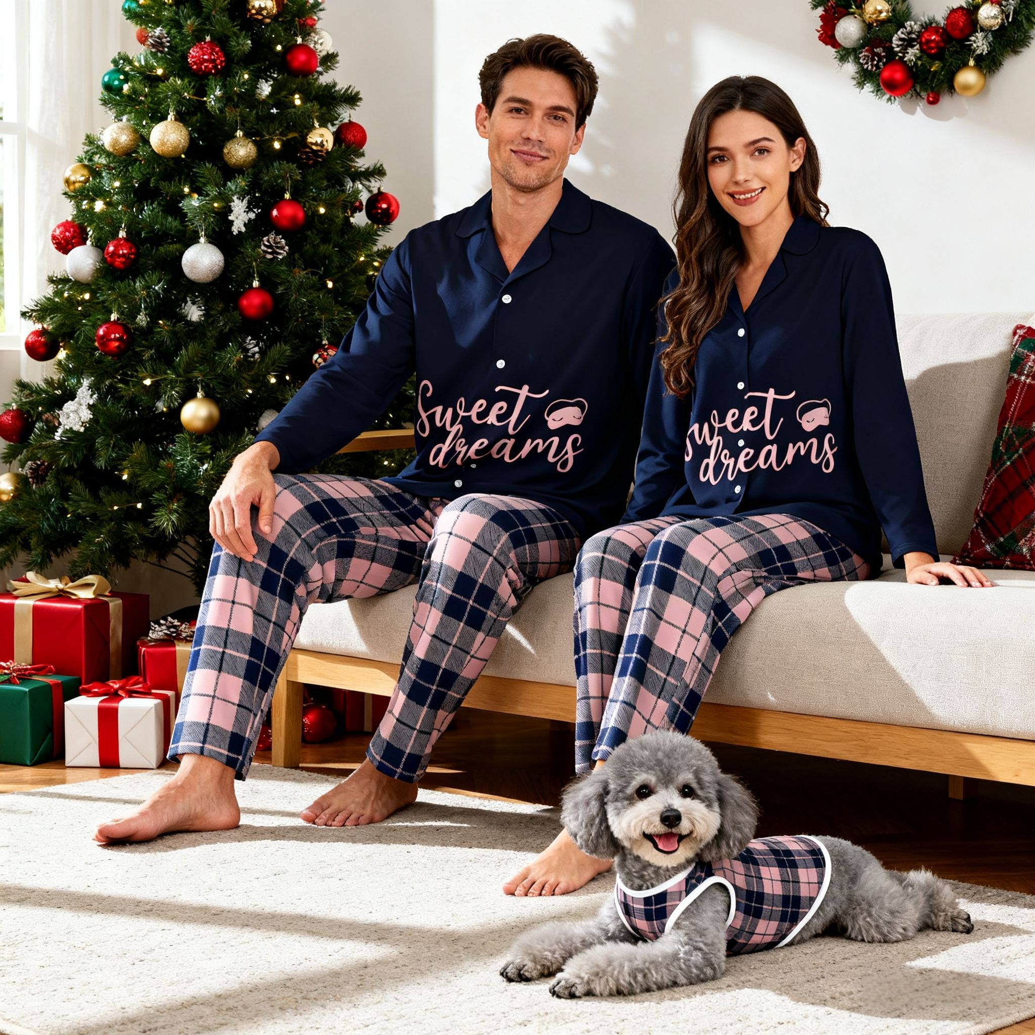 Holiday Sweet Dreams Plaid Matching Pajamas