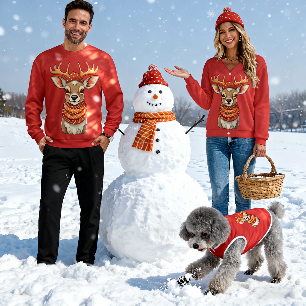 Cozy Reindeer Scarf Sweater