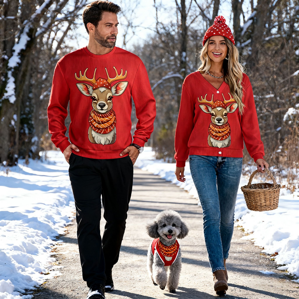 Cozy Reindeer Scarf Sweater