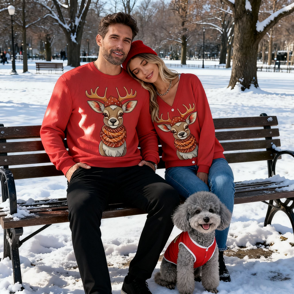 Cozy Reindeer Scarf Sweater