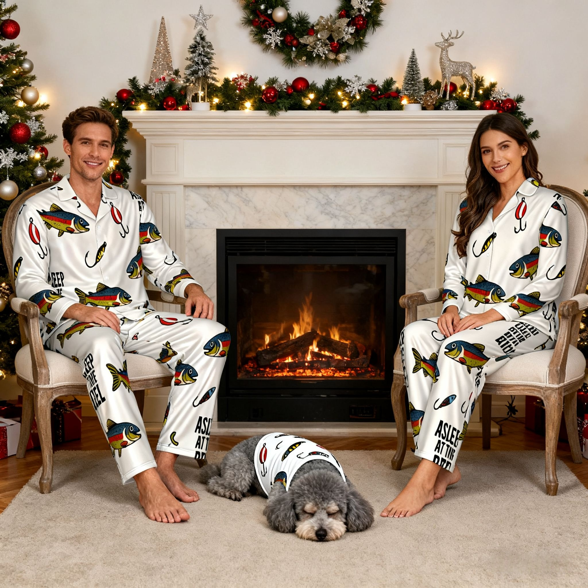Holiday Fishing Catch Christmas Pajamas